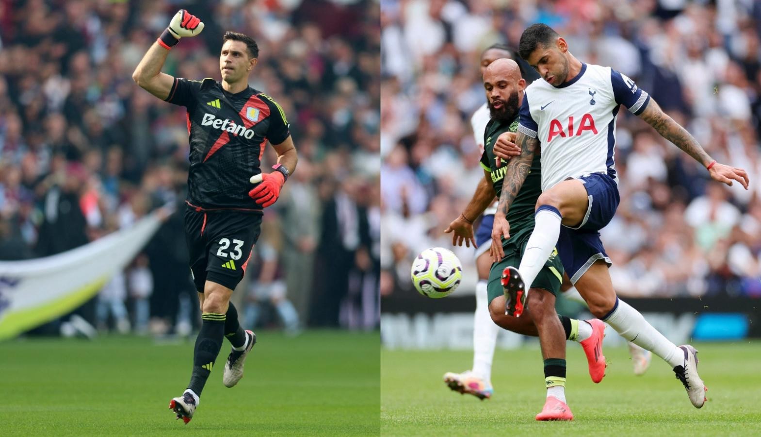 Los campeones del mundo, Dibu Martínez y Cuti Romero ganaron con sus equipos en la Premier League. 