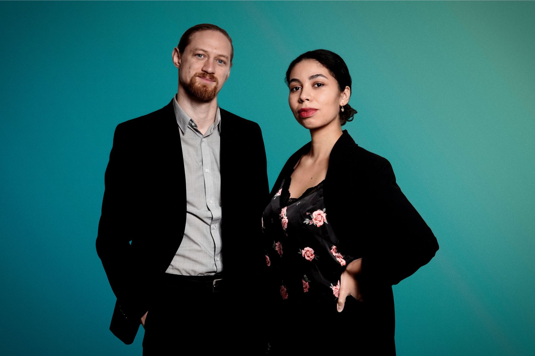 Félix Schneider-Restschikow, su pareja fundamental. Ambos le dan vida al grupo “La Yeta”, con el que ya realizaron varias presentaciones en vivo. A fines de noviembre estarán de estreno. (FOTO: Gentileza LuKas Johr