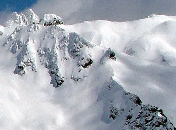 El sector del cerro López donde se produjo la avalancha fatal. Foto: gentileza