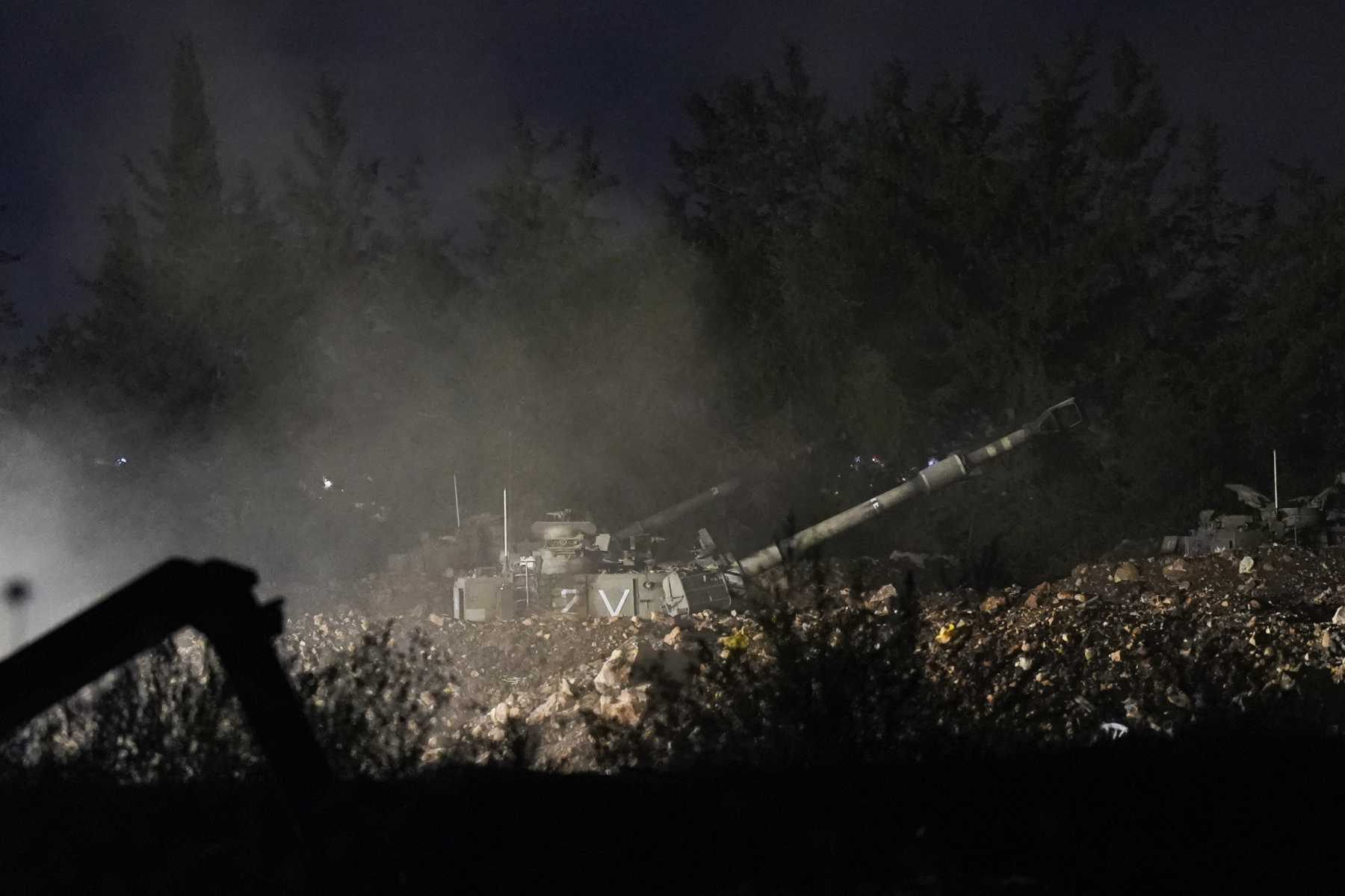 An Israeli mobile artillery unit fires a shell from northern Israel towards Lebanon, in a position near the Israel-Lebanon border, Monday, Sept. 30, 2024. (AP Photo/Baz Ratner)