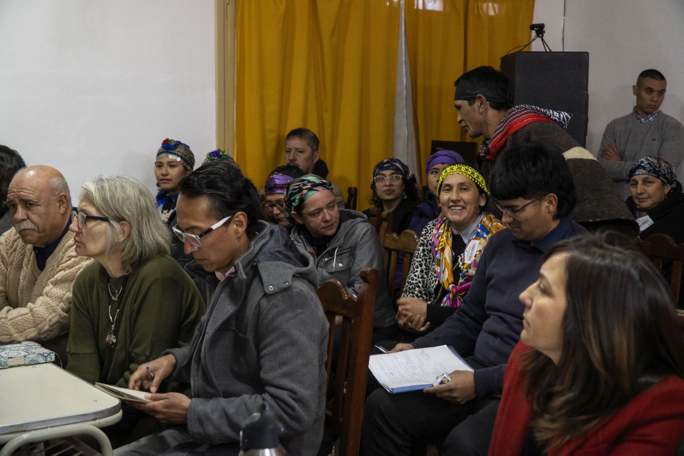 El juicio por usurpación en Villa Mascardi, comenzó este jueves en el escuadrón 34 de Gendarmería, en Bariloche. Foto: Marcelo Martinez 