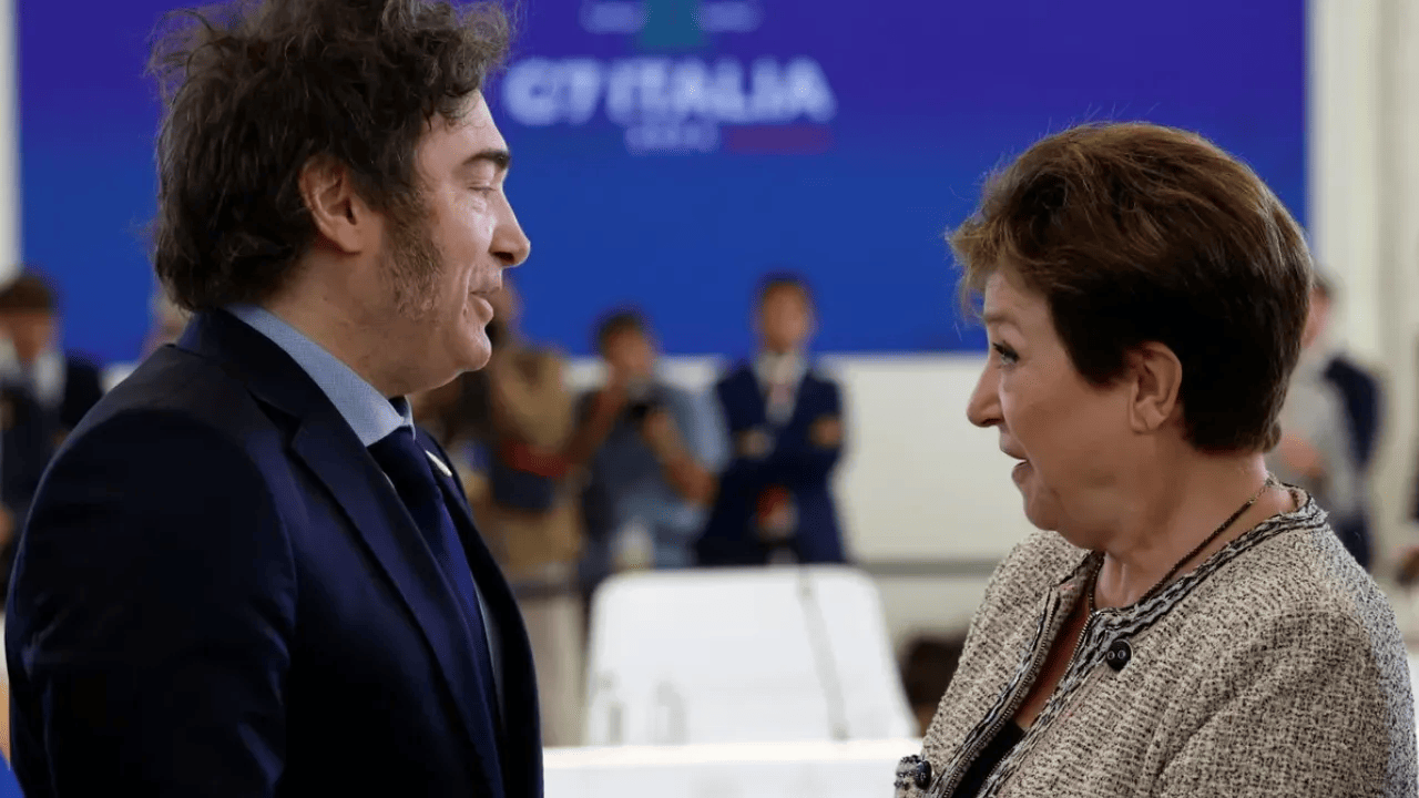 Tensa. La relación entre Kristalina Georgieva y el presidente Javier Milei. 