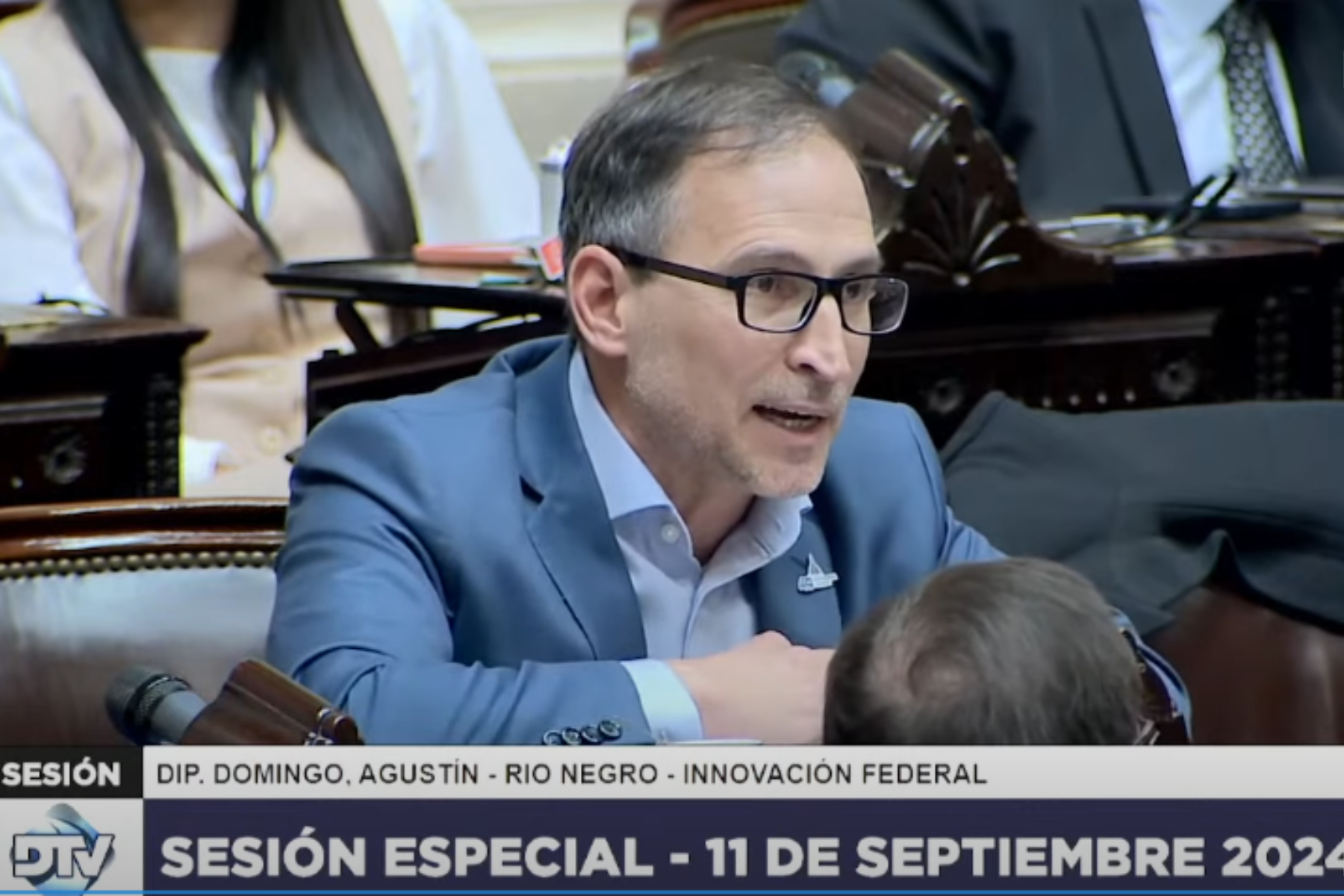 Agustín Domingo, durante su intervención en el debate parlamentario sobre el veto a la Ley de Movilidad Previsional.