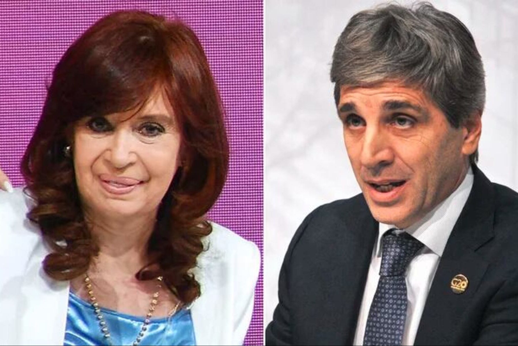 Luis Caputo y Cristina Kirchner. 