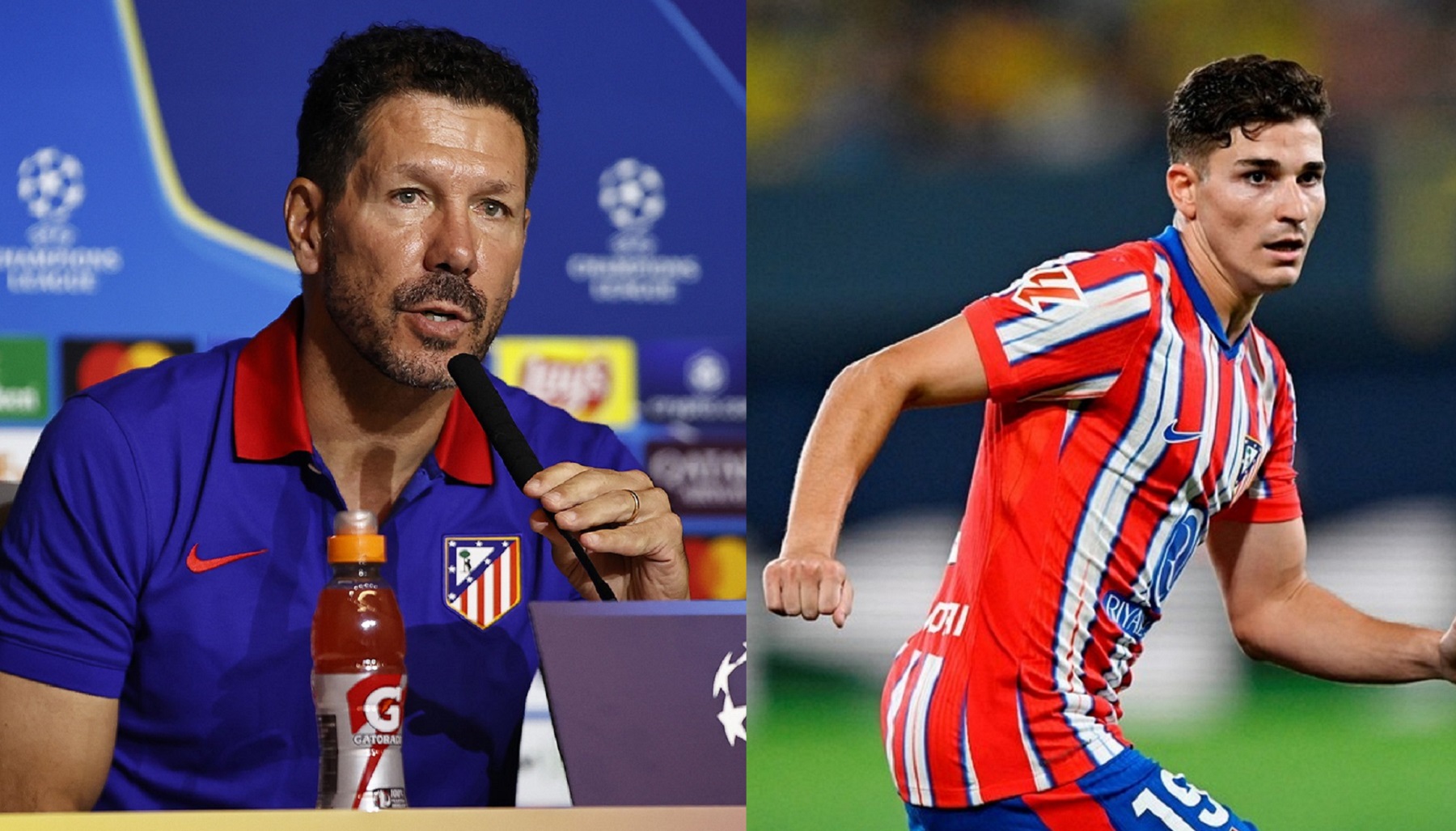 El Cholo Simeone opinó sobre Julián Álvarez en la previa del debut en la Champions League.