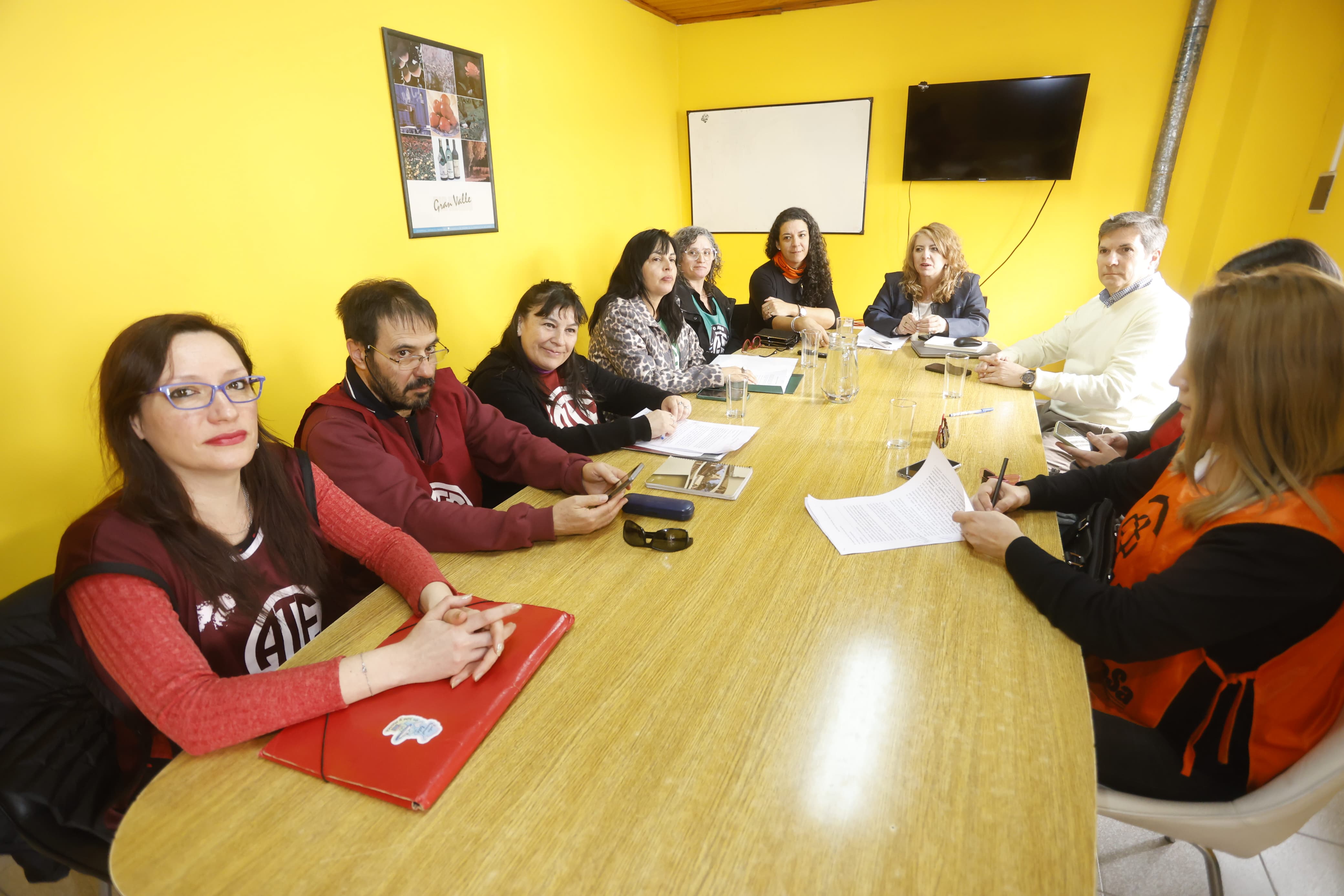 El debate de la Mesa de Salud, esta mañana en Viedma. Hubo representantes de ATE y de Asspur, pero no de UPCN.