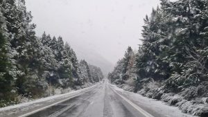 Nieve y viento en la Ruta 40, entre Bariloche y El Bolsón: recomiendan no transitar de noche