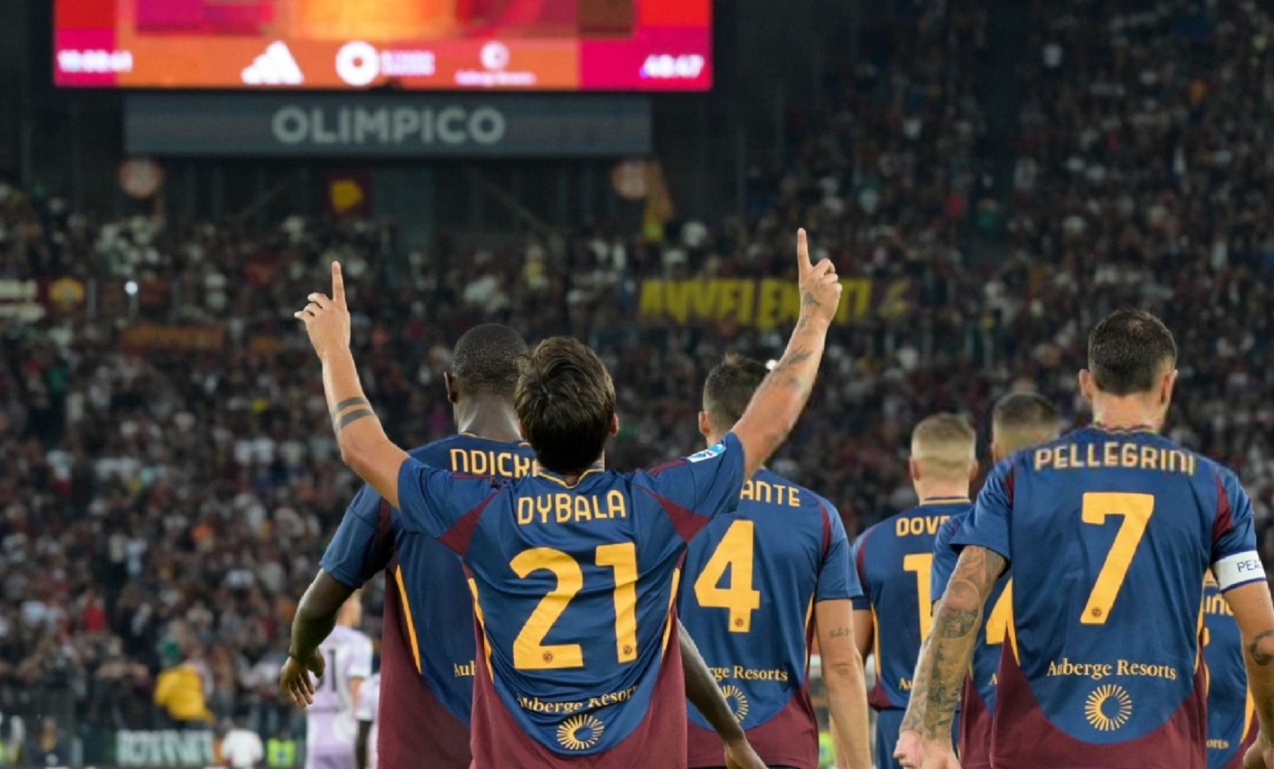 Paulo Dybala marcó uno de los tantos en el triunfo de la Roma.