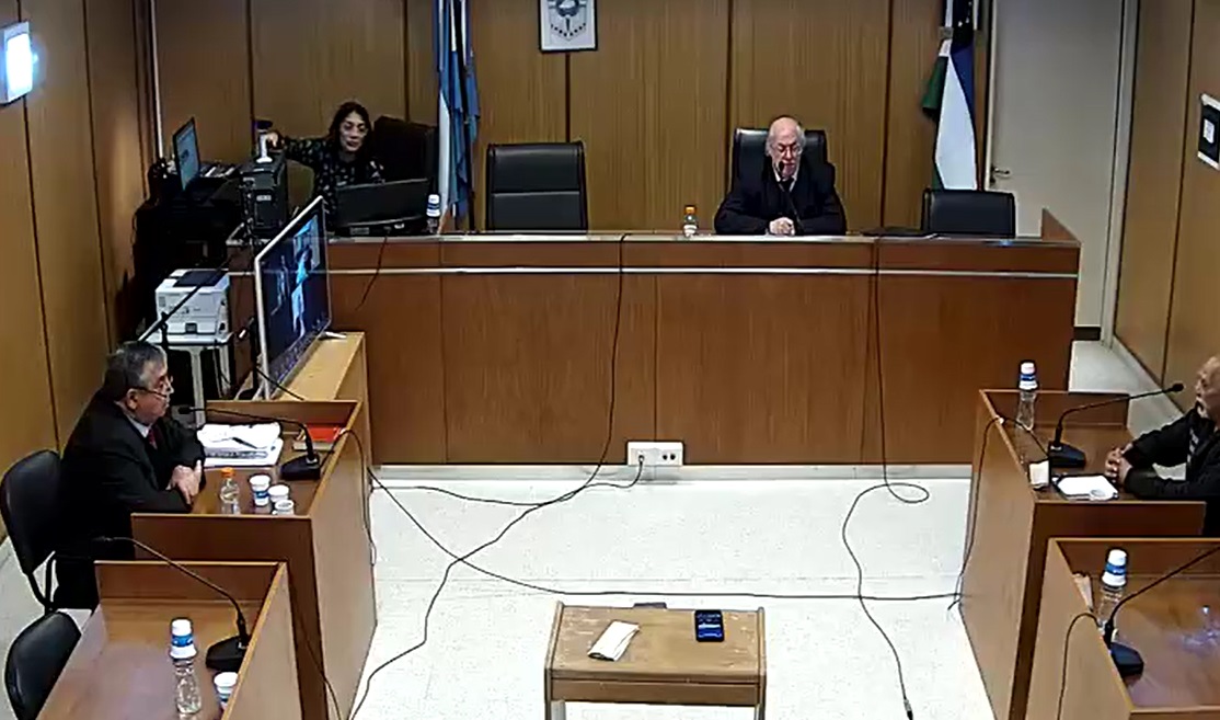 La audiencia de formulación de cargos se hizo el lunes en la Ciudad Judicial de Roca. (captura de video)