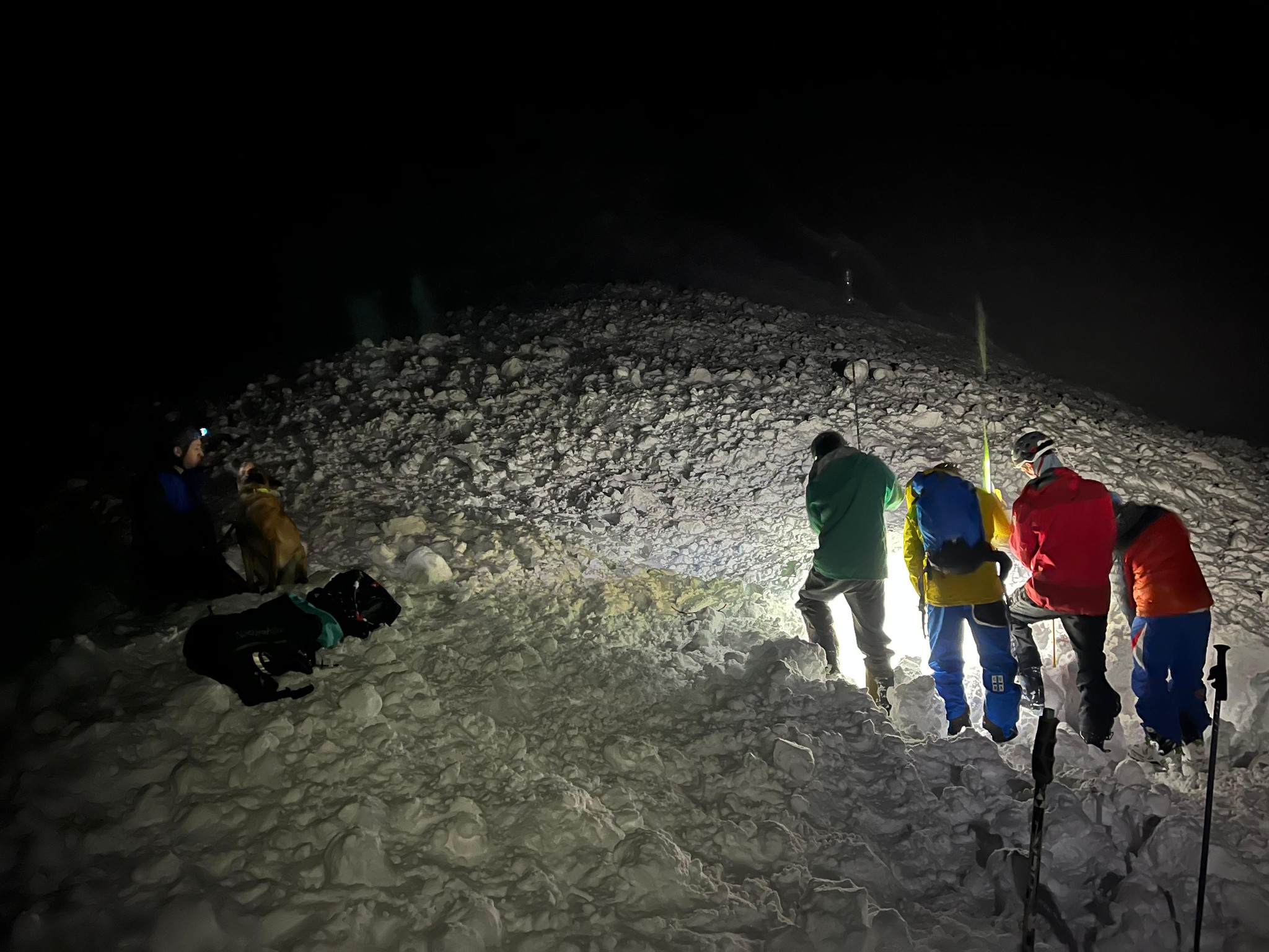 La búsqueda tras la avalancha. Foto: gentileza