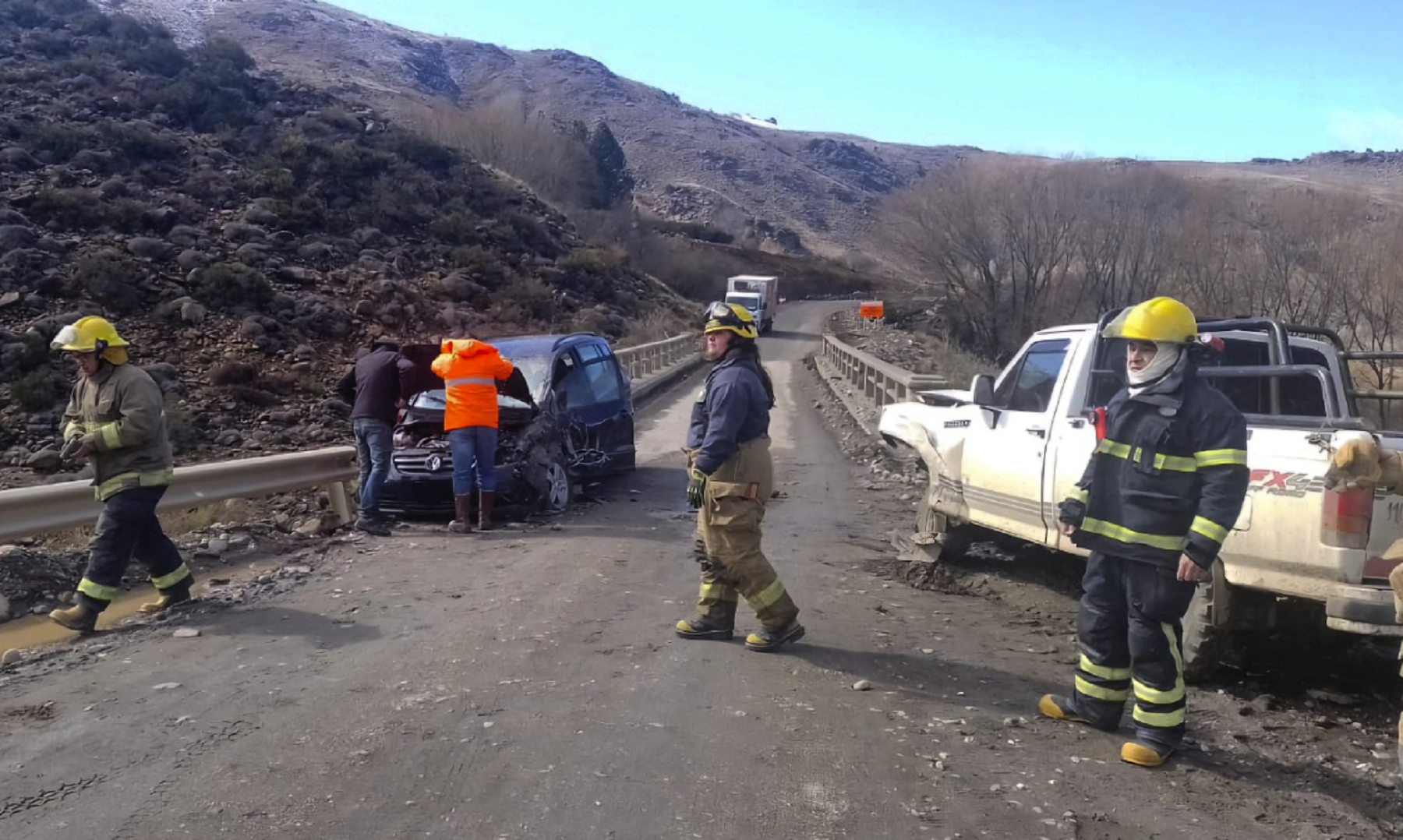 Choque entre Villa Pehuenia y Aluminé. Foto: Bomberos Voluntarios Villa Pehuenia - Moquehue 