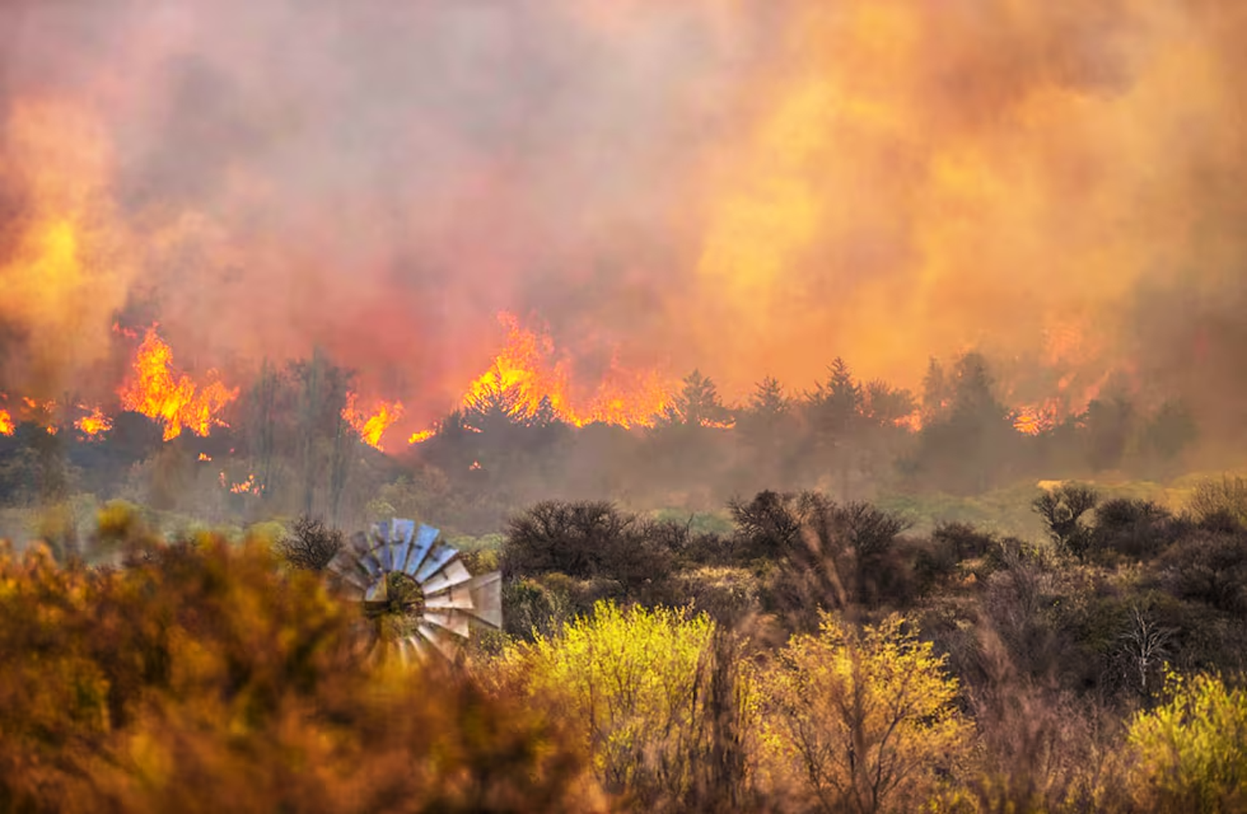 Sexto día de incendio en Córdoba. Foto: Gentileza La Voz