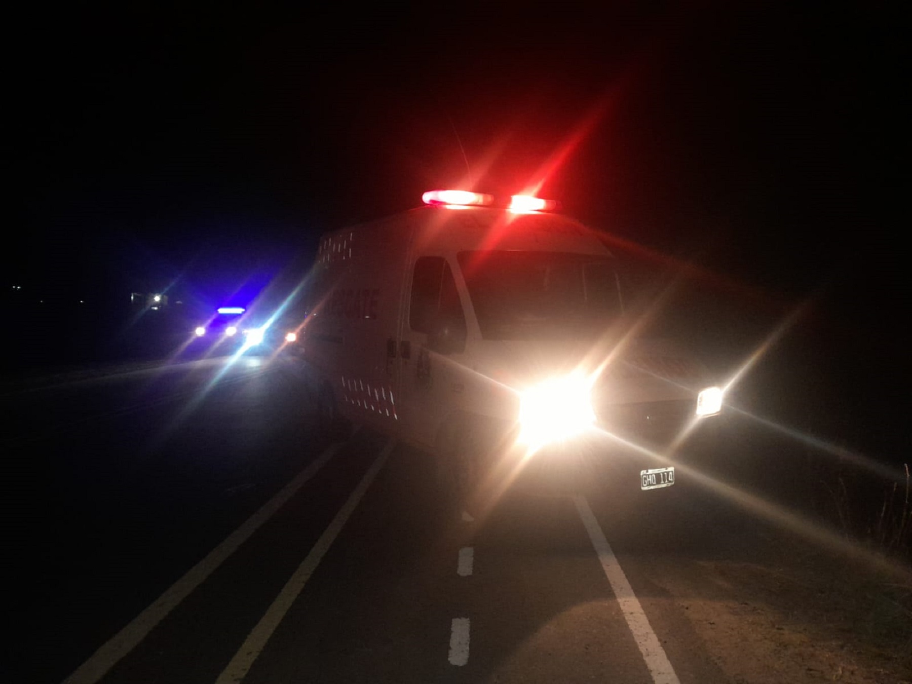 Chocó contra un caballo en la Ruta 40 de El Bolsón. Foto: gentileza Bomberos voluntarios