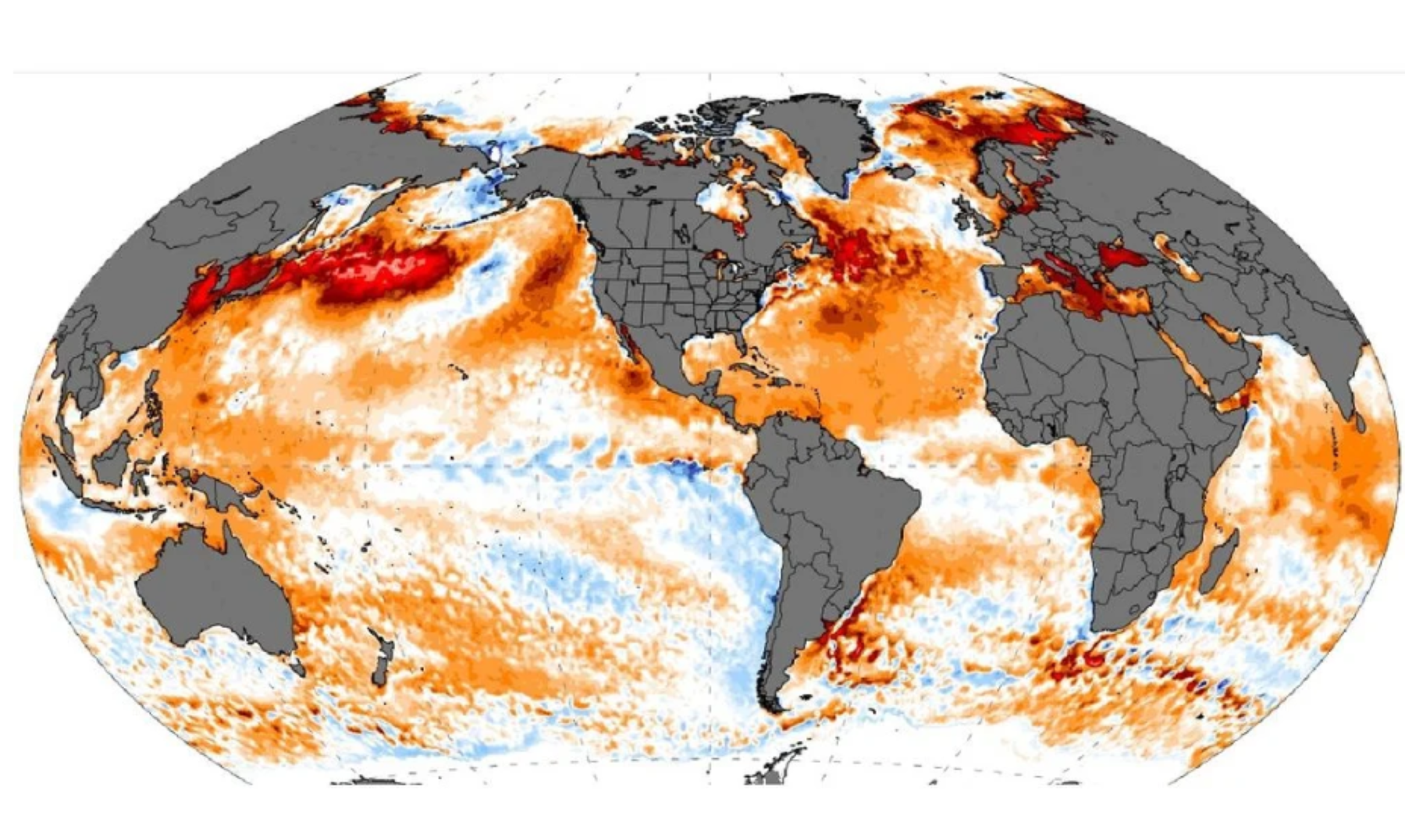 La niña, un fenómeno que se espera esta primavera. Foto: Gentileza Climate Reanalyzer.