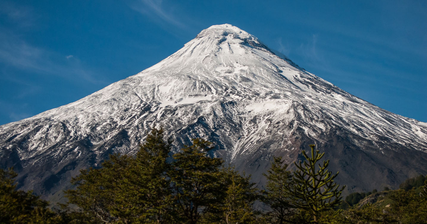 El volcán Lanín en Neuquén. 