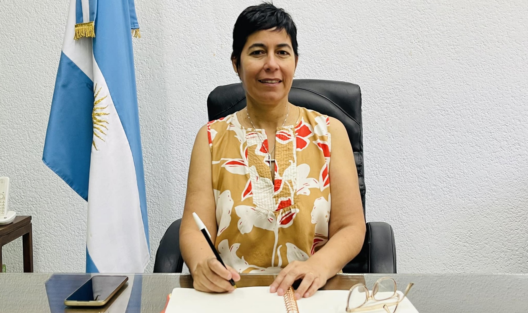 Silvia Penilla, intendenta de Huergo. (Foto Facebook municipalidad de Huergo)