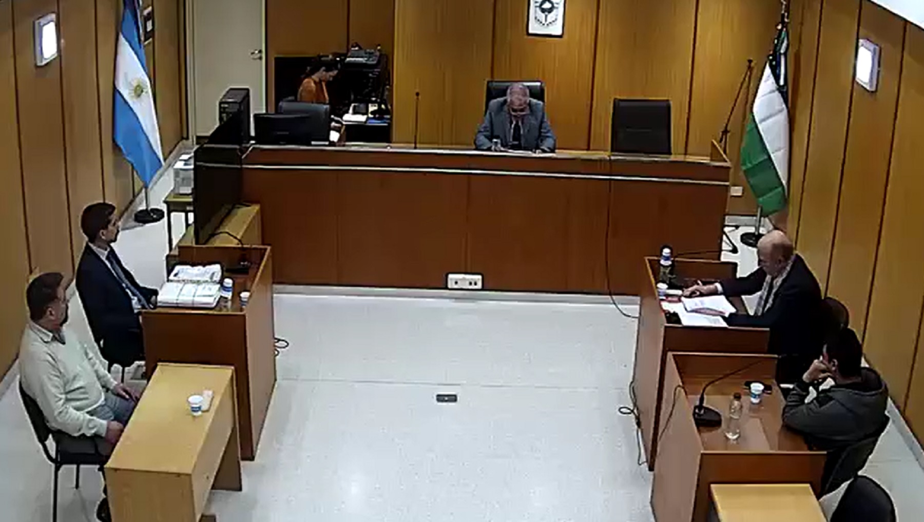 La audiencia realizada hoy en la Ciudad Judicial de Roca. 