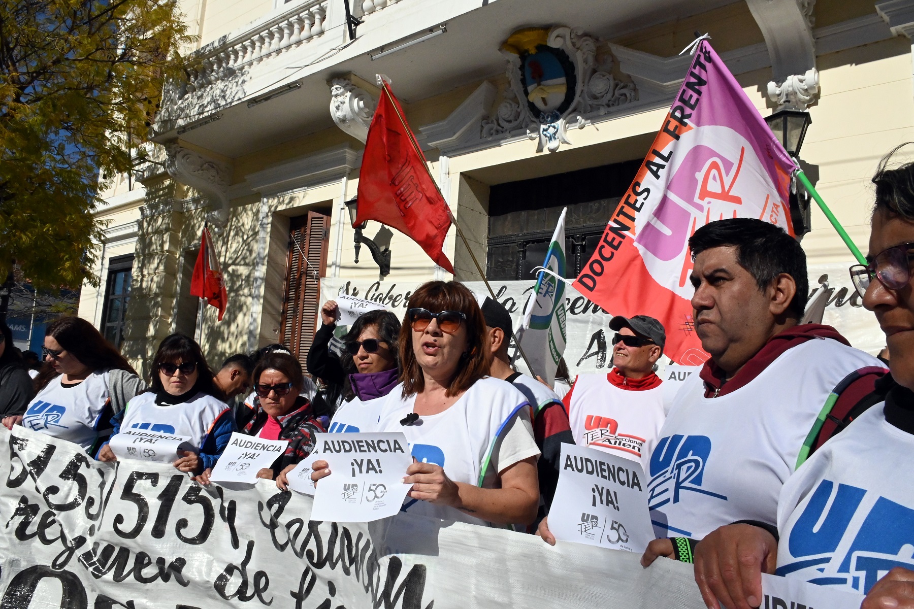 La acción se desarrolló frente a la Casa de Gobierno. Foto: Marcelo Ochoa.