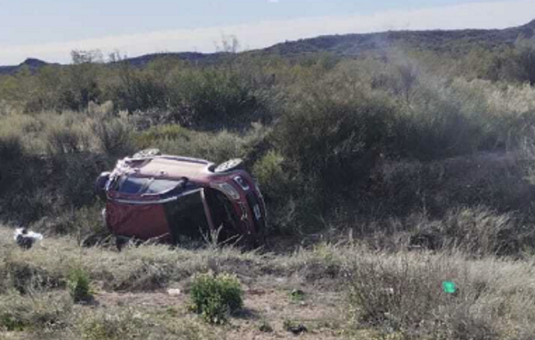 Una mujer de Roca sufrió un fuerte vuelco. Foto: gentileza