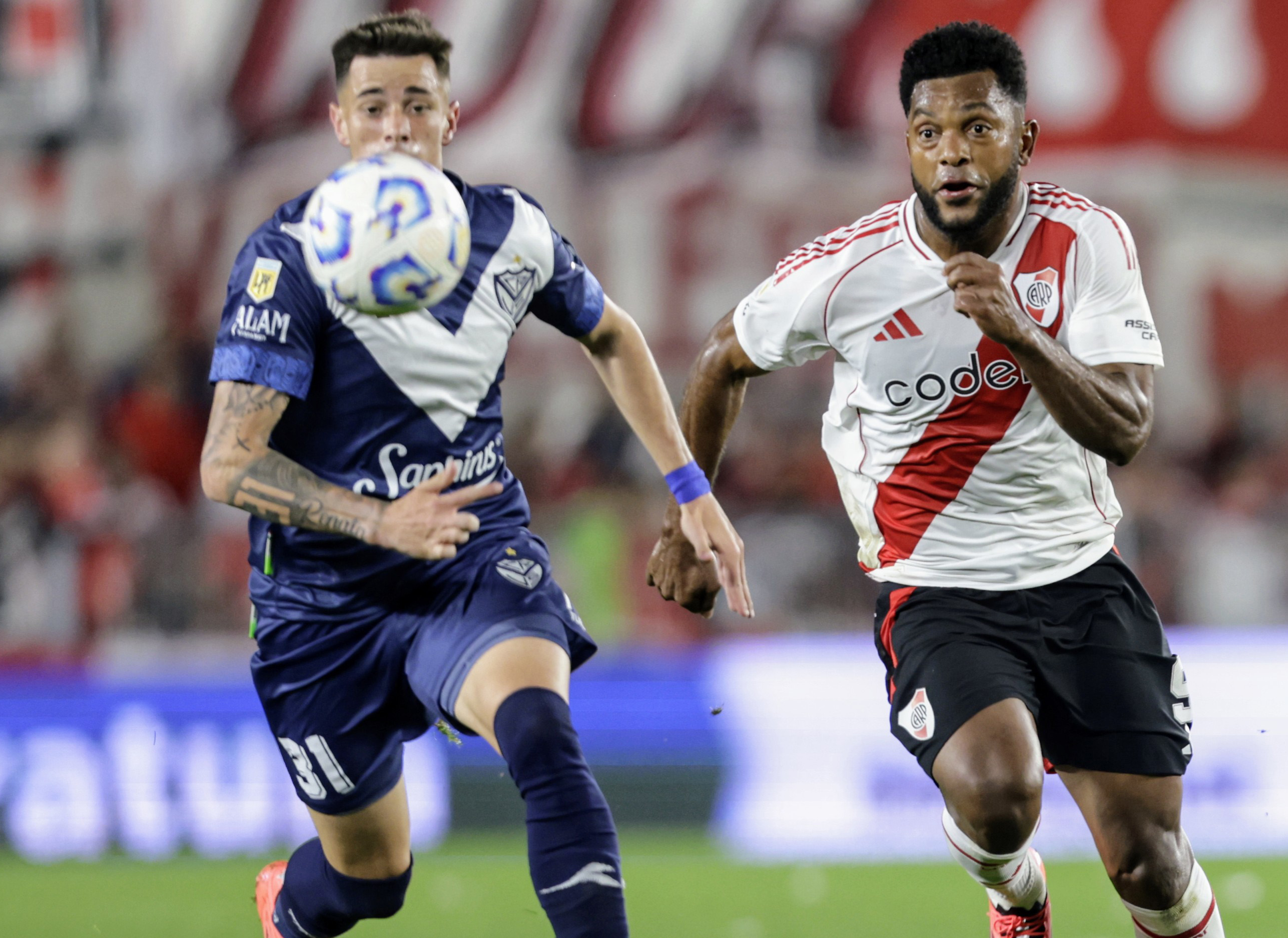 RIVER VS VELEZ.LIGA PROFESIONAL DE FUTBOL ARGENTINO FECHA18/FOTOBAIRES/18/10/2024