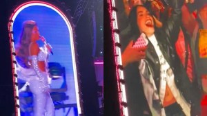 Lali fue ovacionada por el público en el concierto de Emilia Mernes