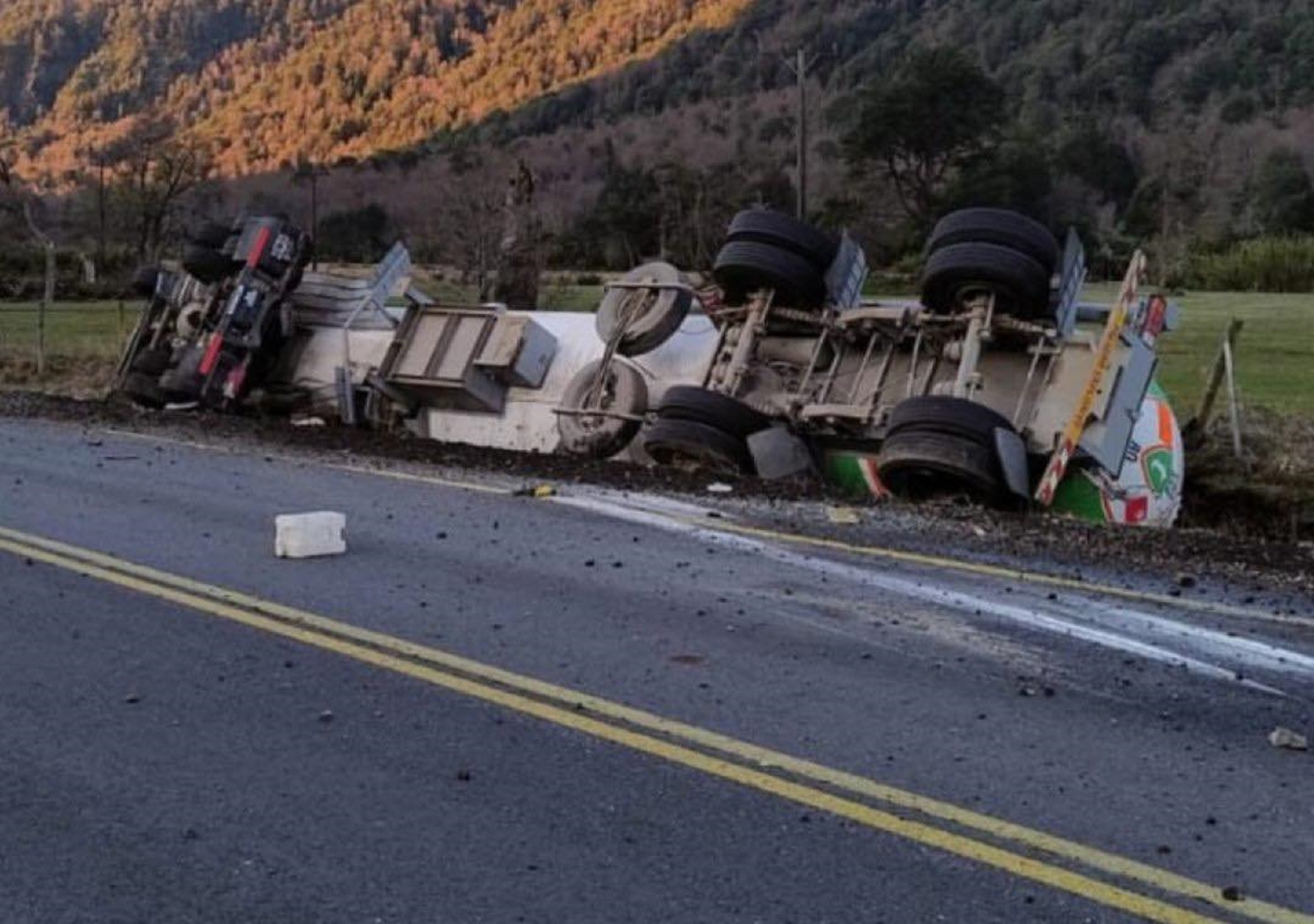 Murió el chofer de un camión de Tortoriello en Chile: un hombre quiso asistirlo y sufrió un paro. Foto: Bio Bio Chile