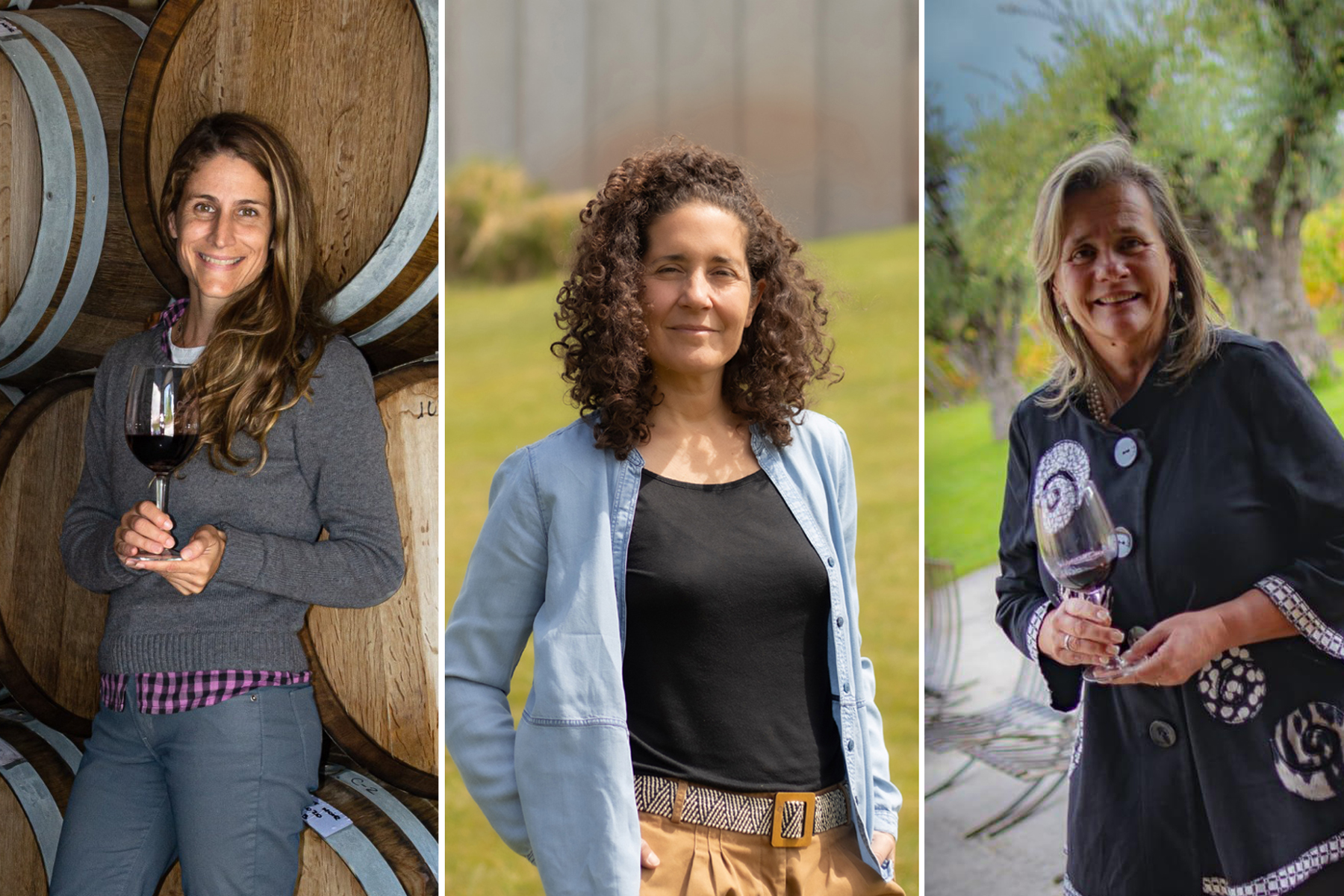 María Cruz De Angelis, Ana Viola y Patricia Ortiz, directoras de bodegas en la región. 