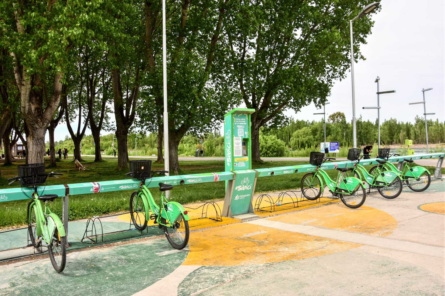 Hay 40 bicicletas públicas ancladas en 4 estaciones de la ciudad. (foto Cecilia Maletti)