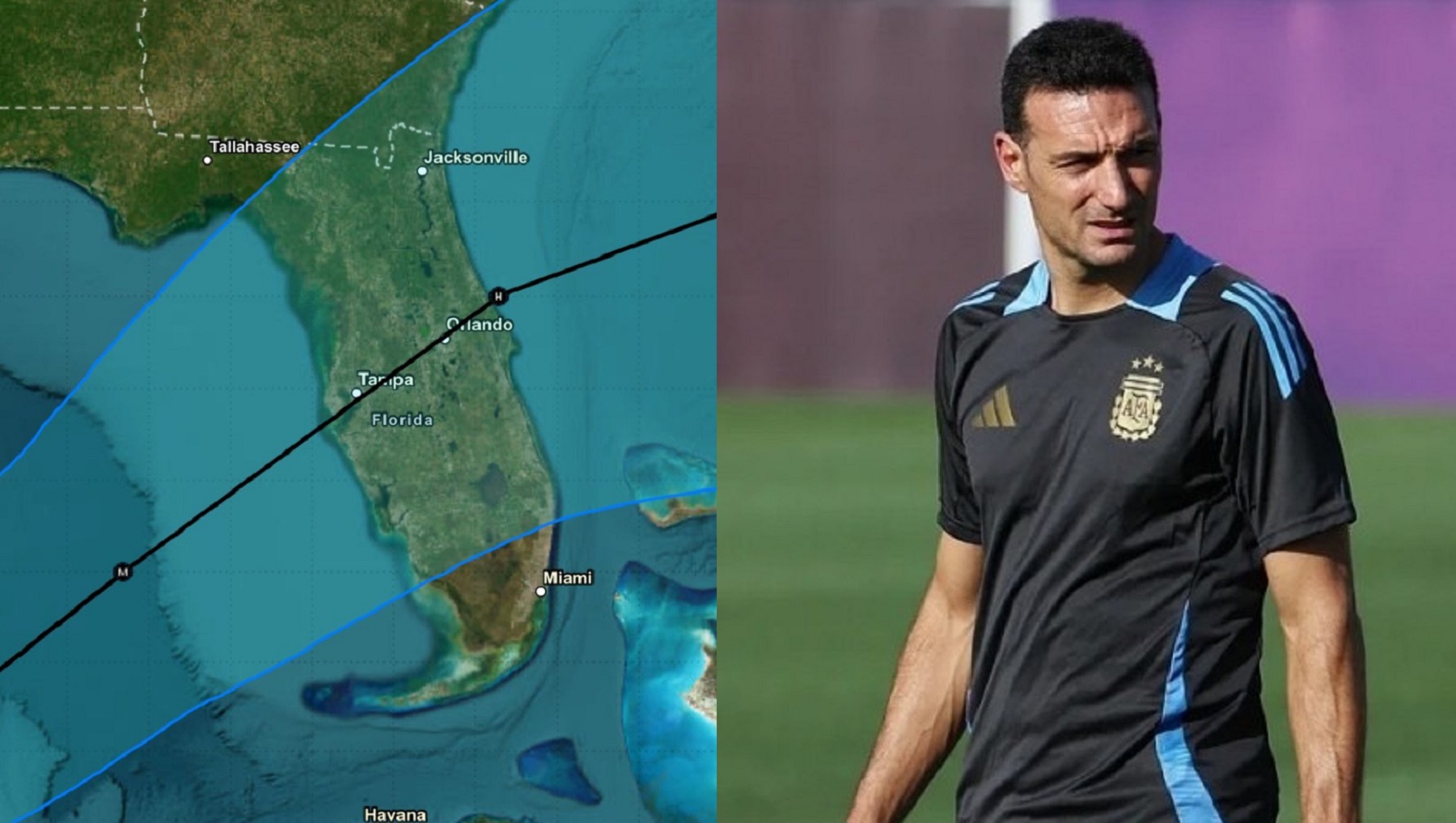 La Selección Argentina mañana comenzará sus entrenamientos en Miami, pero podría modificarse por la situación meteorológica. 