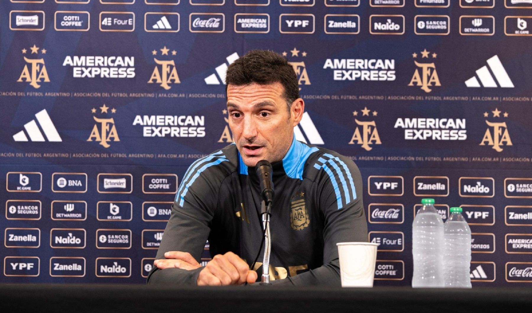 Lionel Scaloni habló sobre el huracán Milton en Miami. Foto: @Argentina.