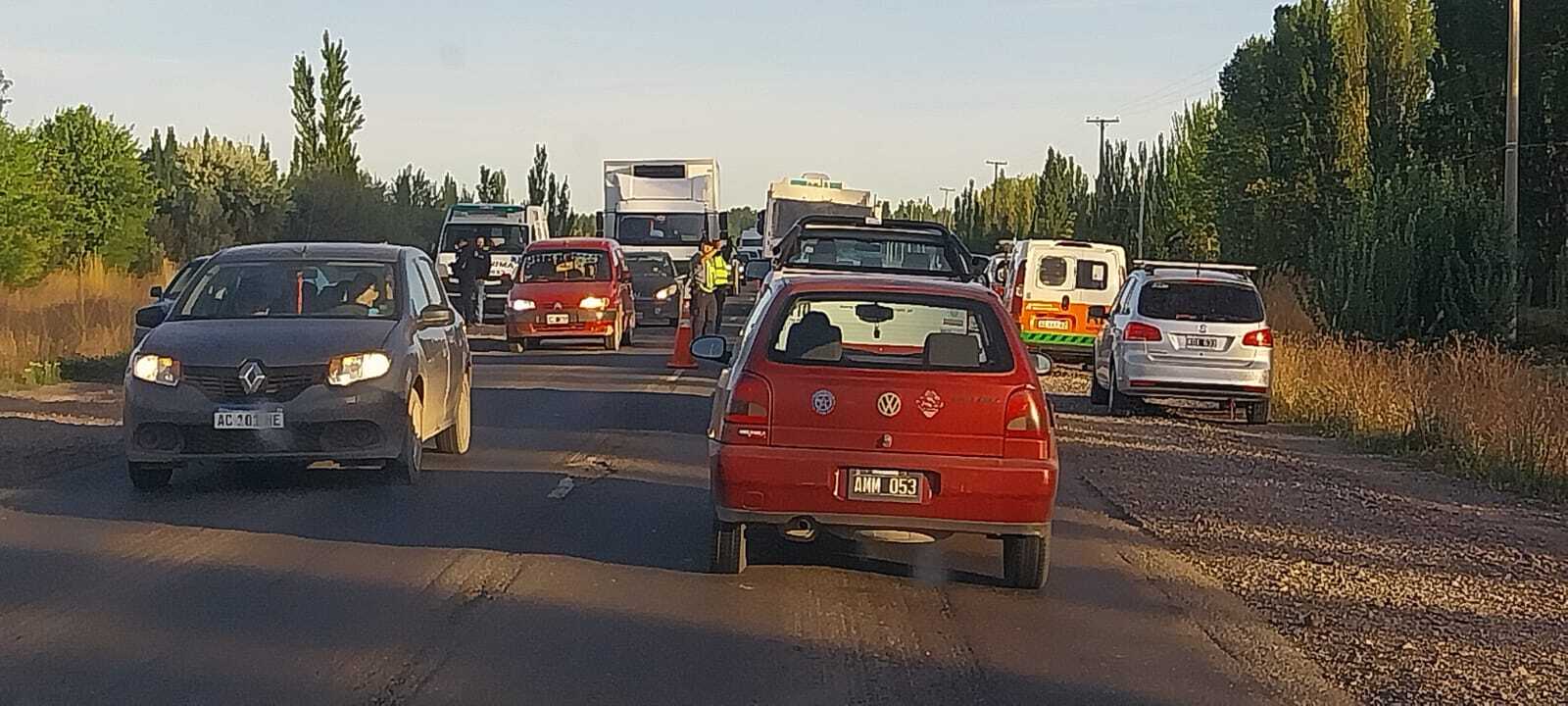 Accidente en Ruta 151 en Cinco Saltos genera demoras. (Gentileza).