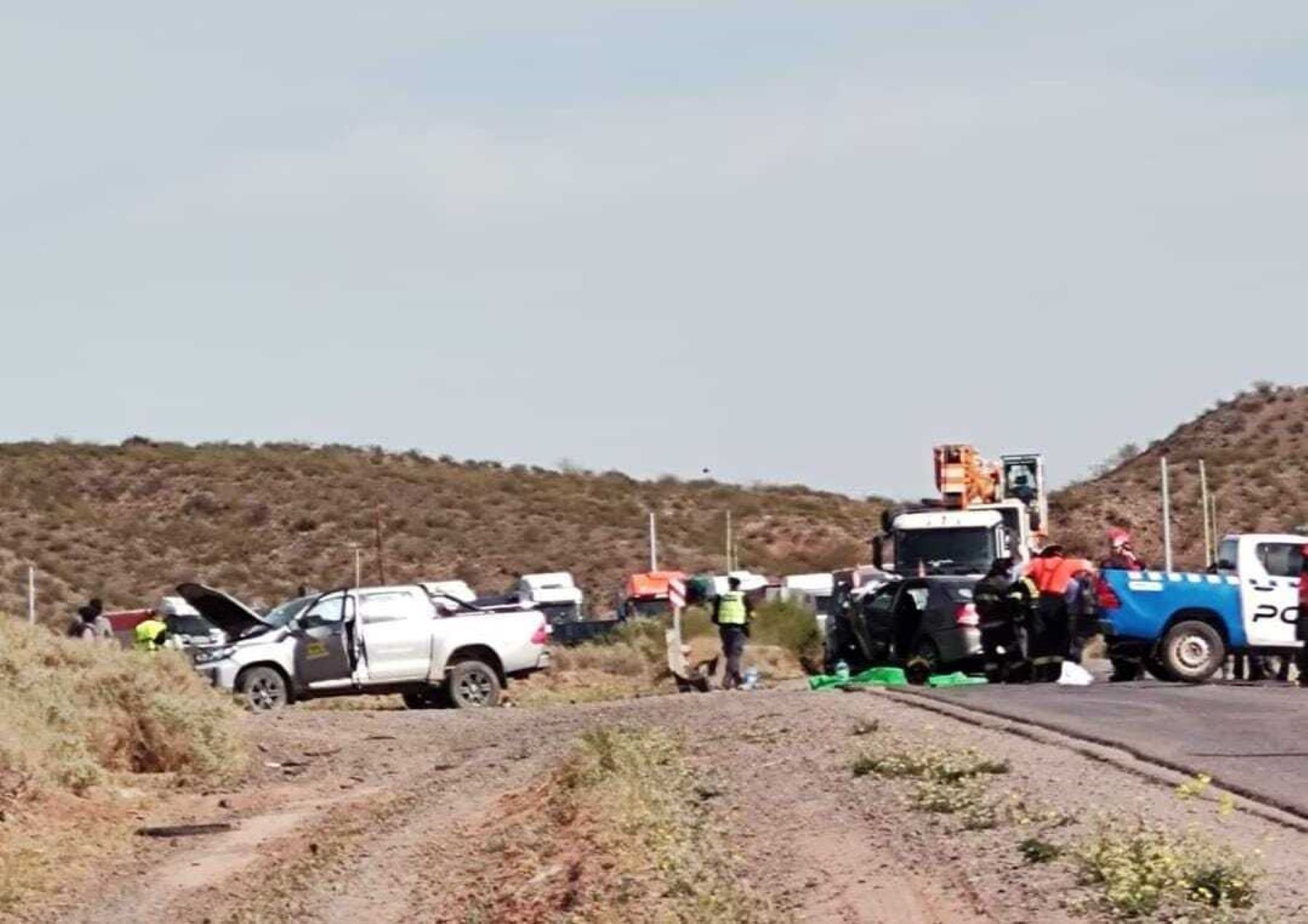 Dos muertas en un choque en Ruta 7. Foto: Gentileza Radio Chañar. 