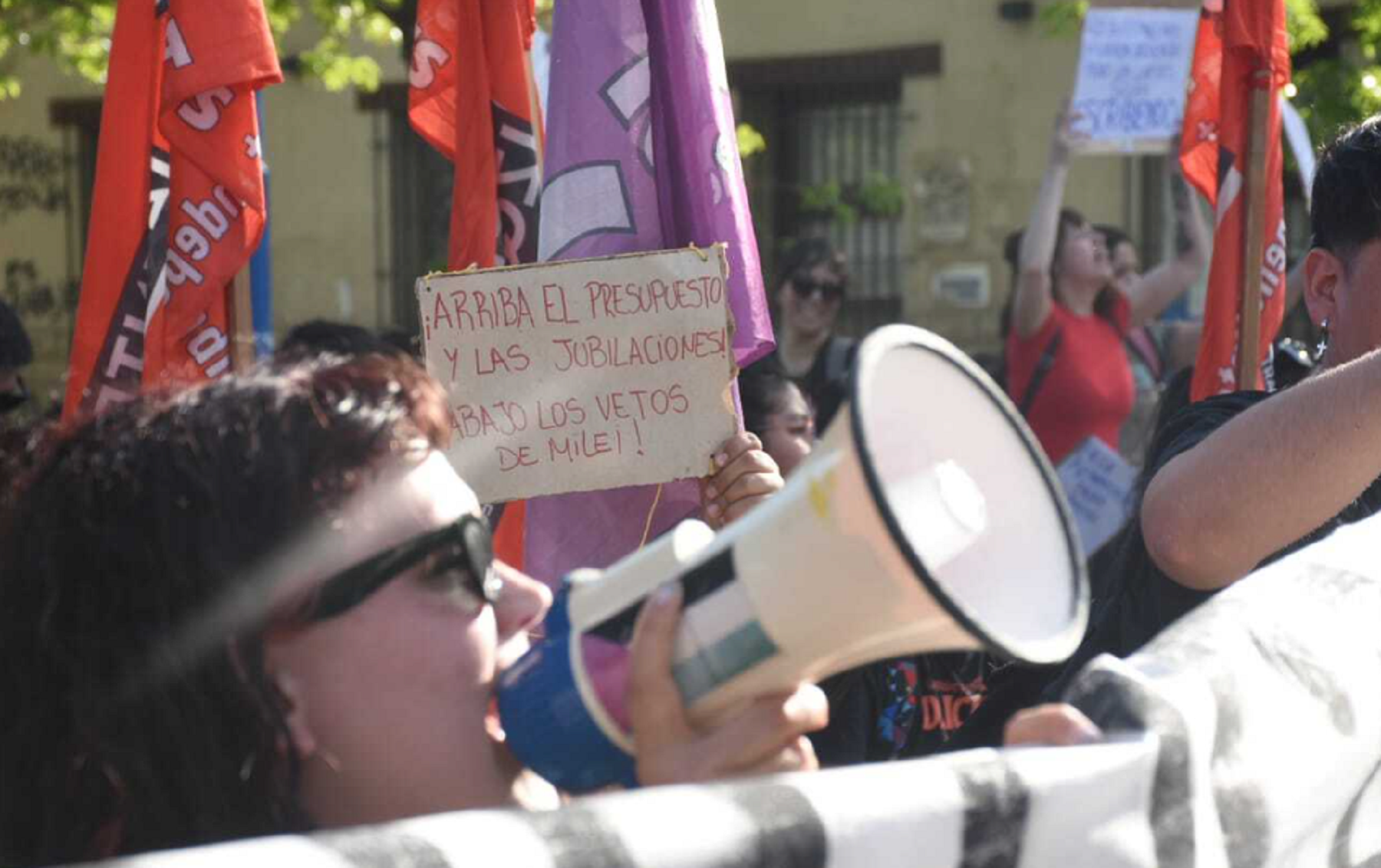 Paro de universitarios en contra del veto a la ley de financiamiento universitario. Foto: Archivo. 