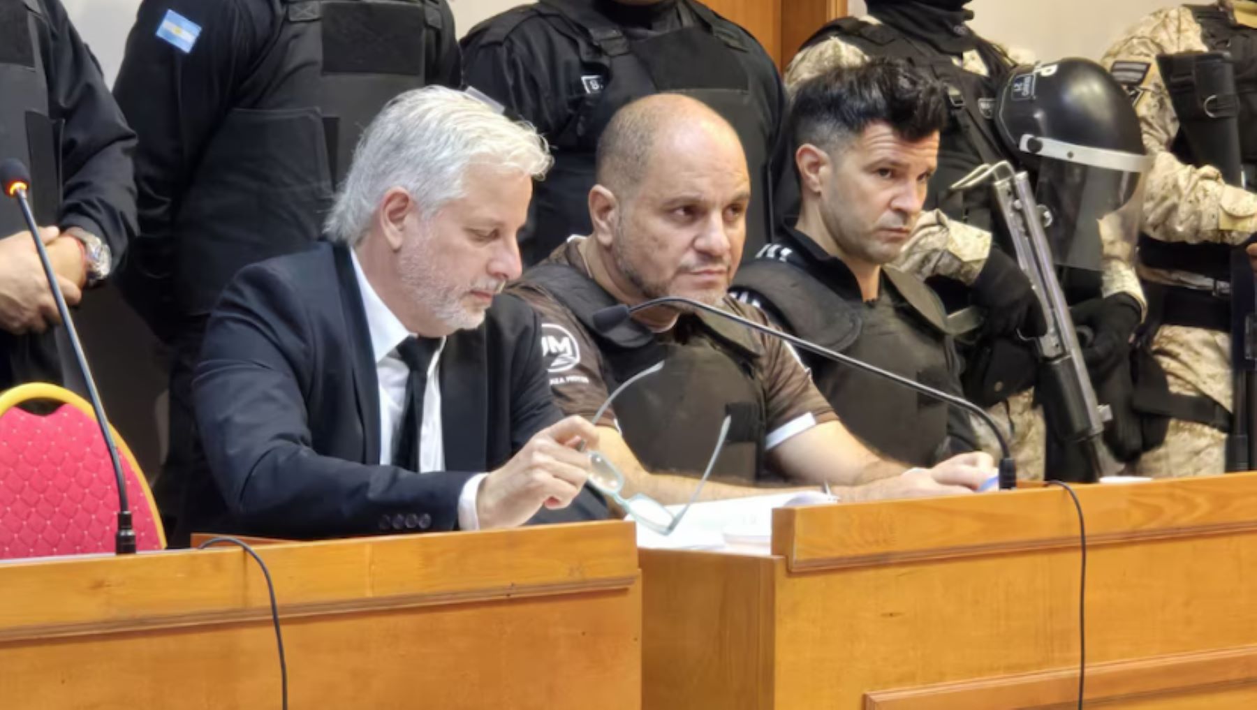 Leonardo Cositorto asistió al juicio con un chaleco antibalas. Foto: Gentileza Superior Tribunal de la Justicia de Corrientes.