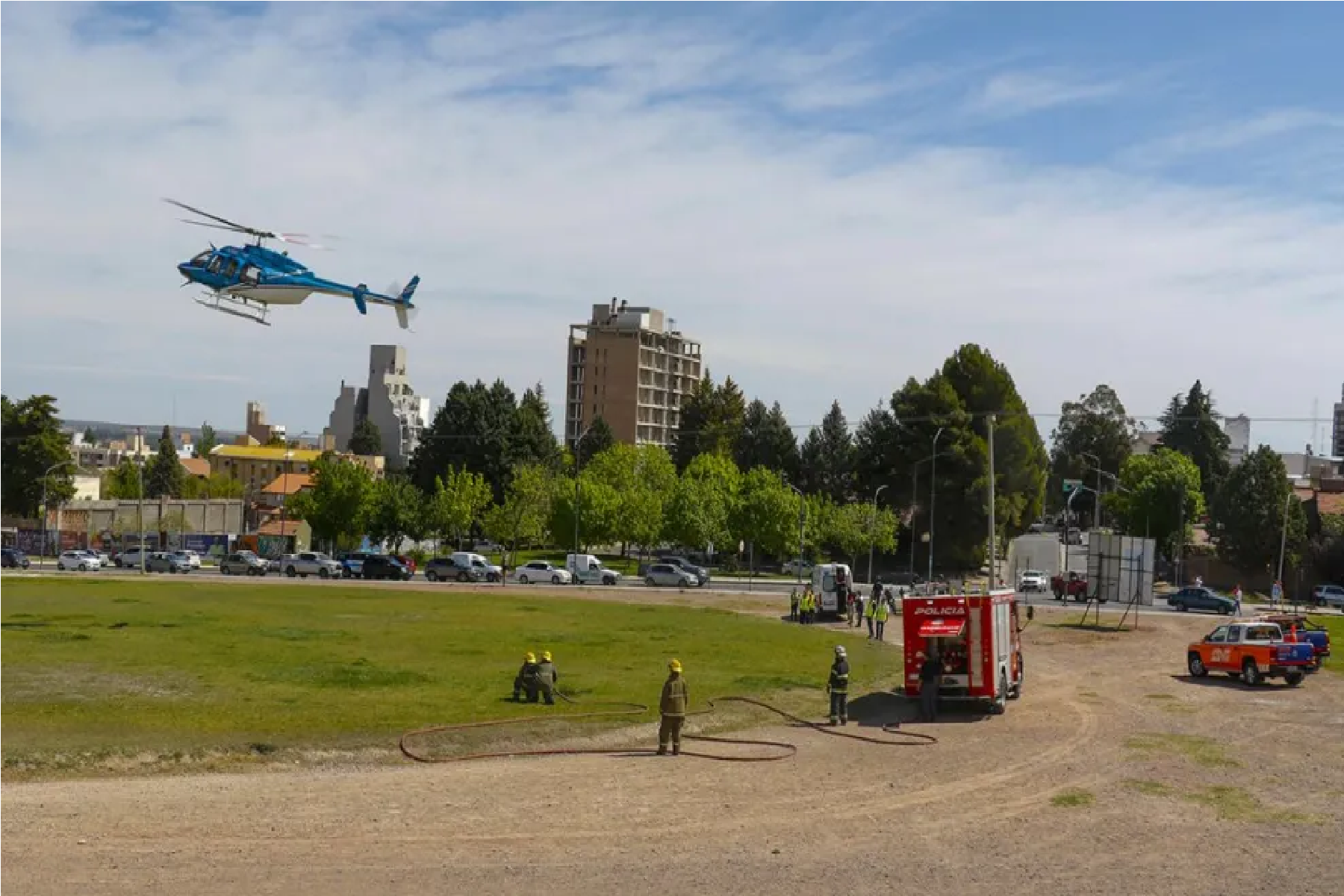 Operativo especial en Neuquén para recibir a un herido. Foto: Gentileza 