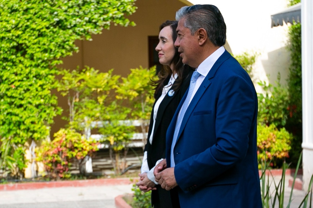 Victoria Villarruel junto a Rolando Figueroa en Casa de Gobierno. Foto: gentileza.