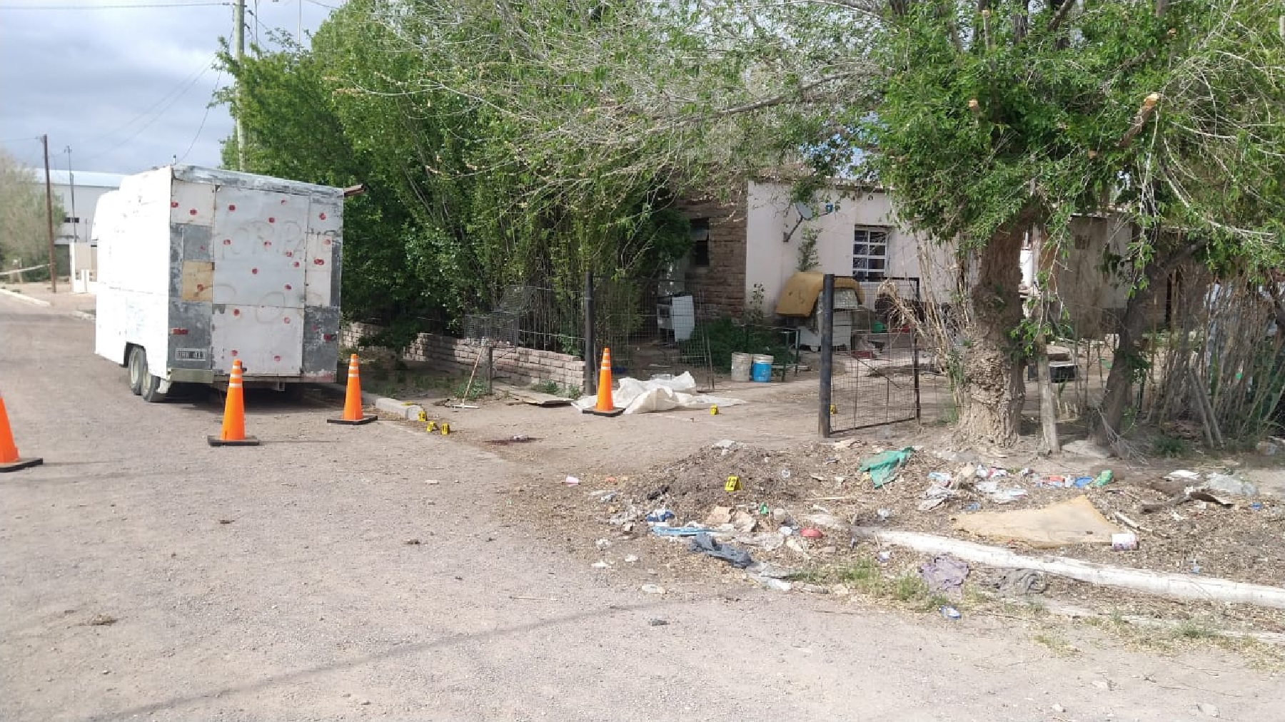 El lugar donde se produjo el crimen en Sierra Colorada.