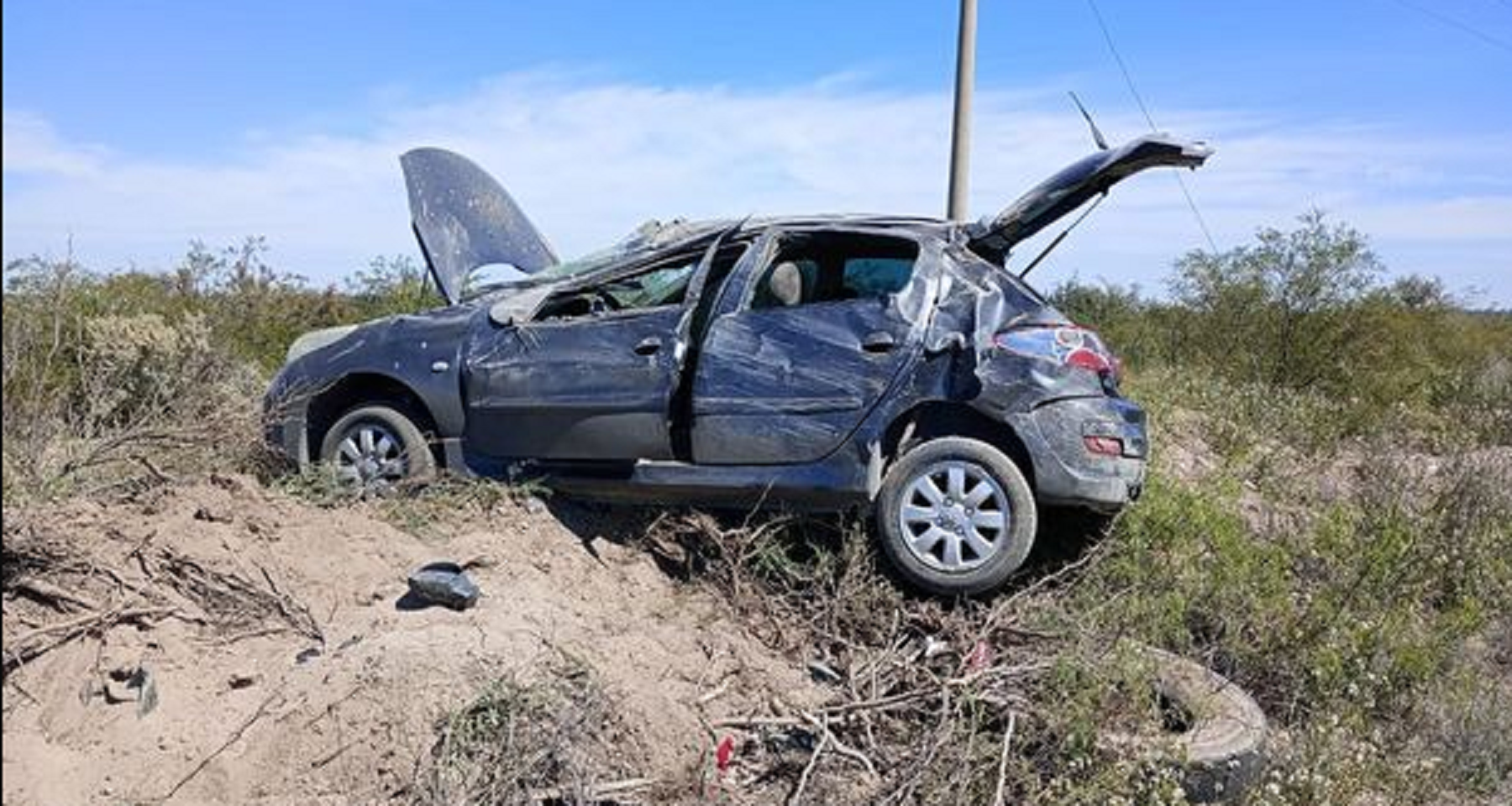 Impactante accidente sobre Ruta 22 en Choele Choel. Foto: Radio Latina FM 93.7 