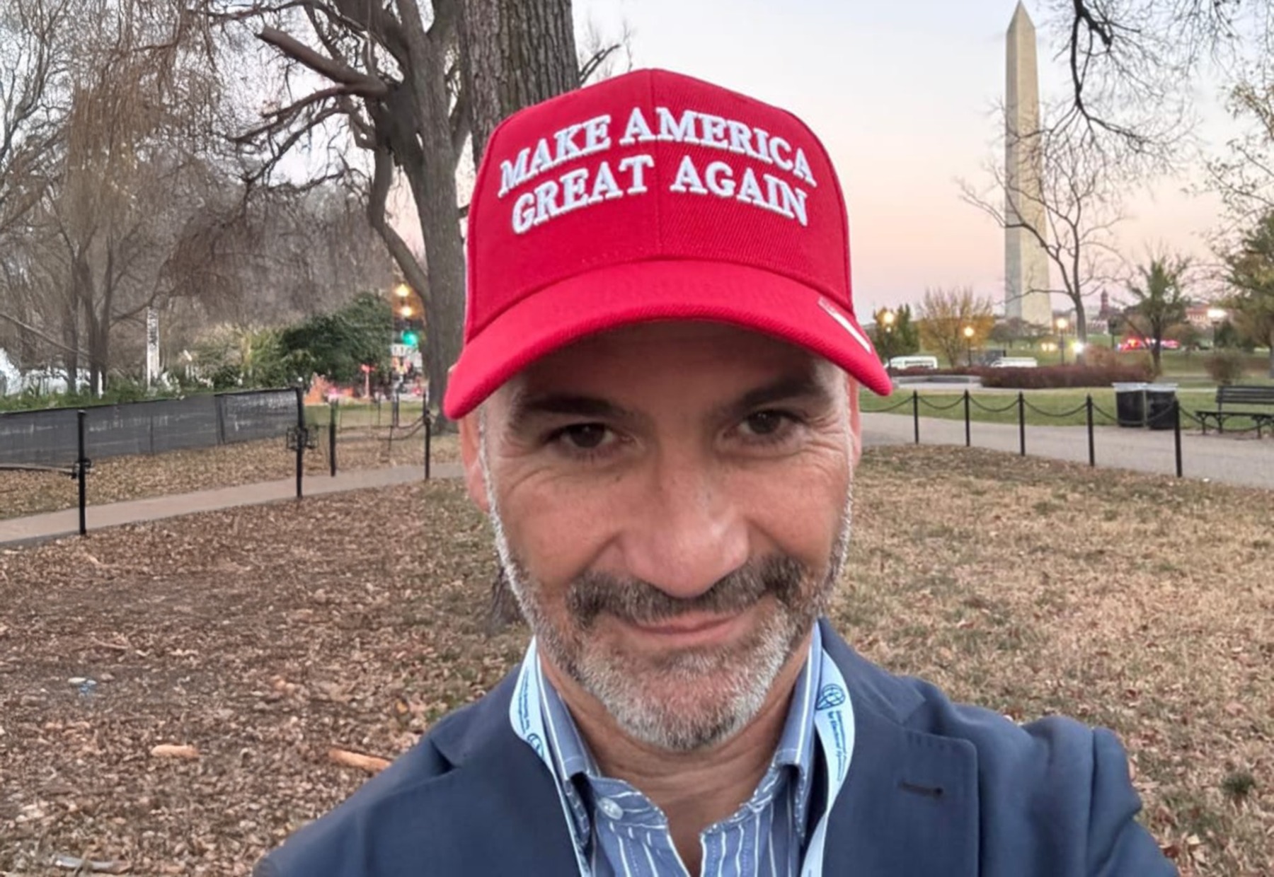 Juan Martin viajó como observador para las elecciones en Estados Unidos. Foto gentileza