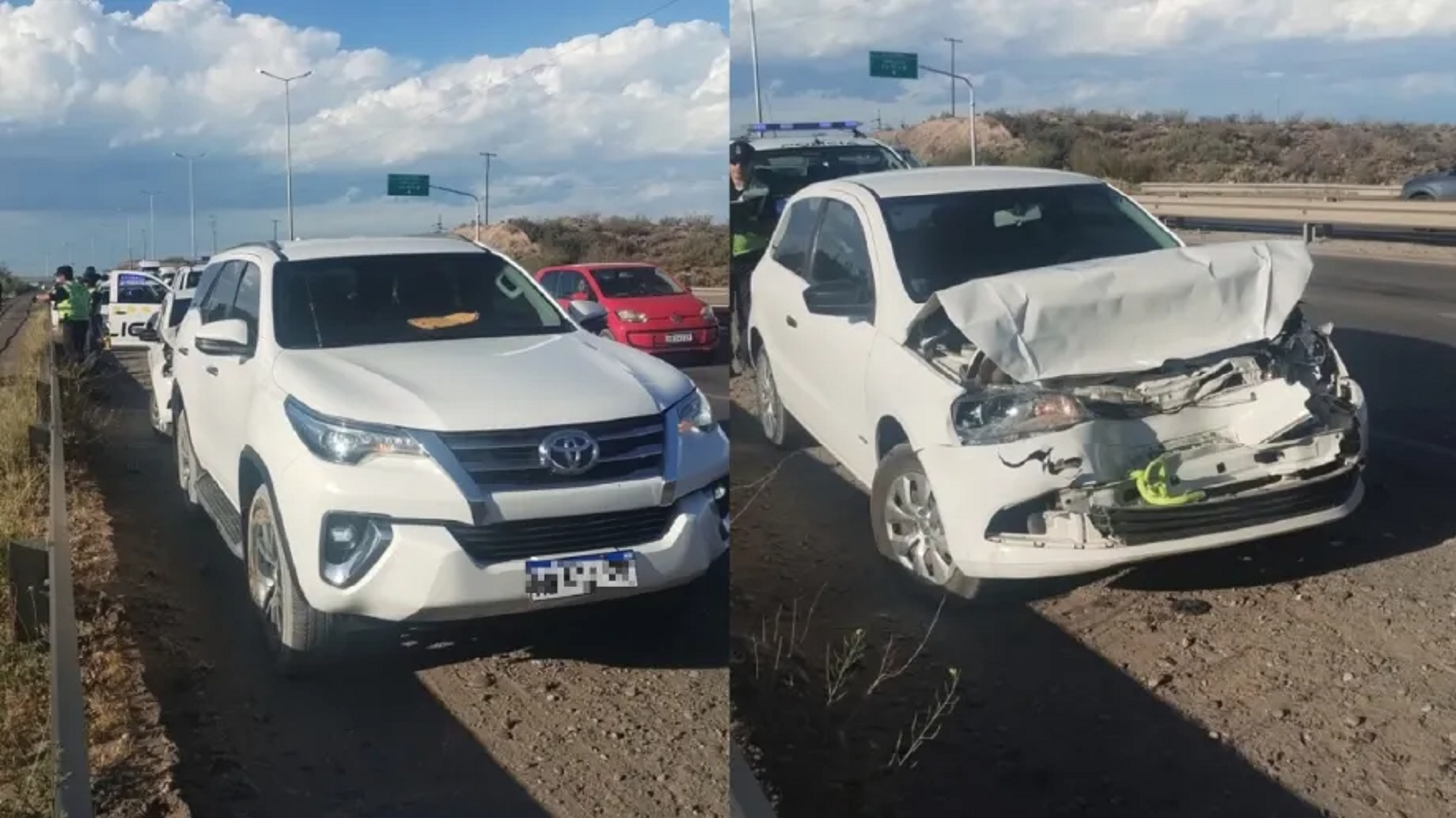 La custodia de Gloria Ruiz sufrió un accidente en una camioneta oficial la semana pasada. (Gentileza).