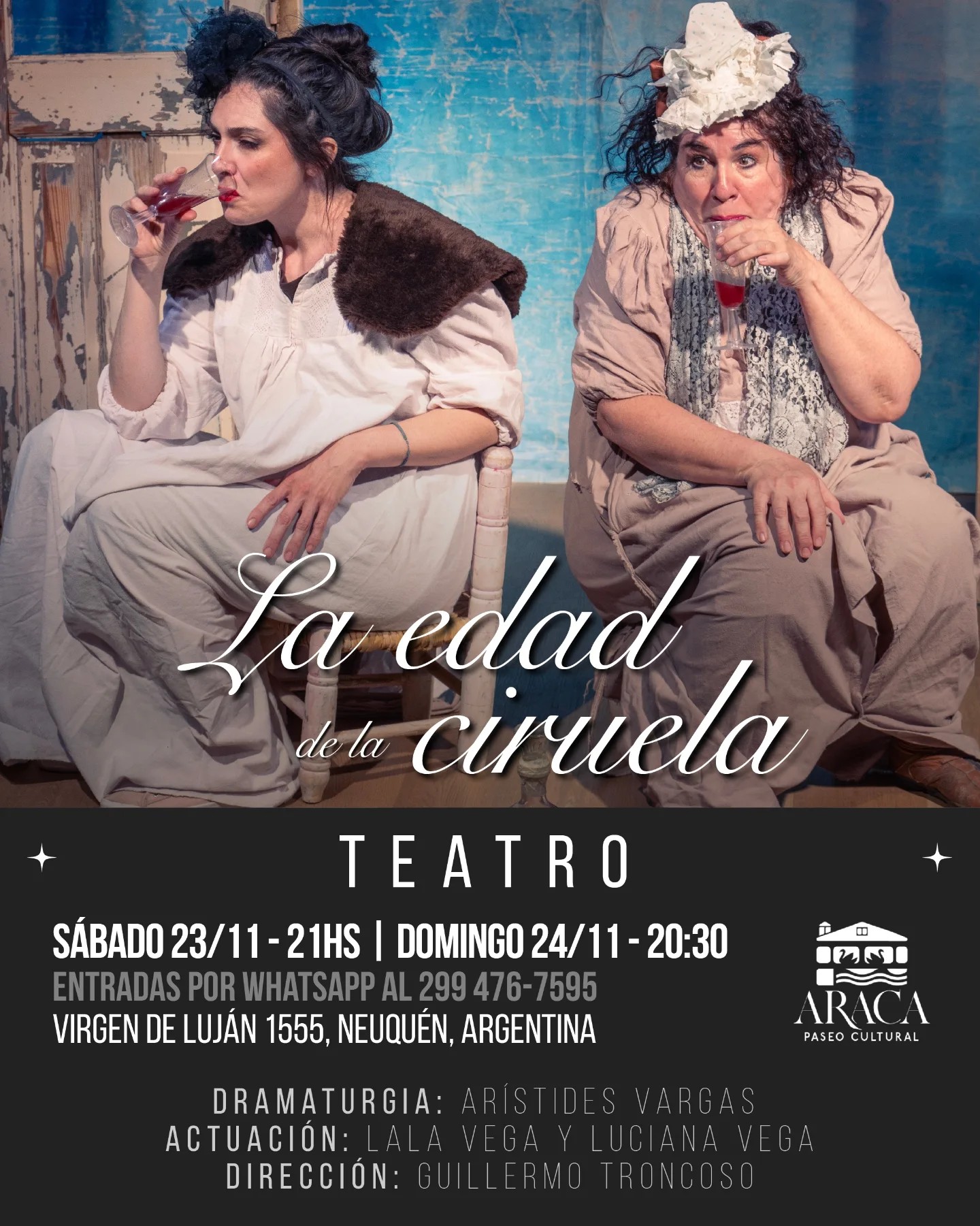 TEATRO:  «LA EDAD DE LA CIRUELA» de Arístides Vargas