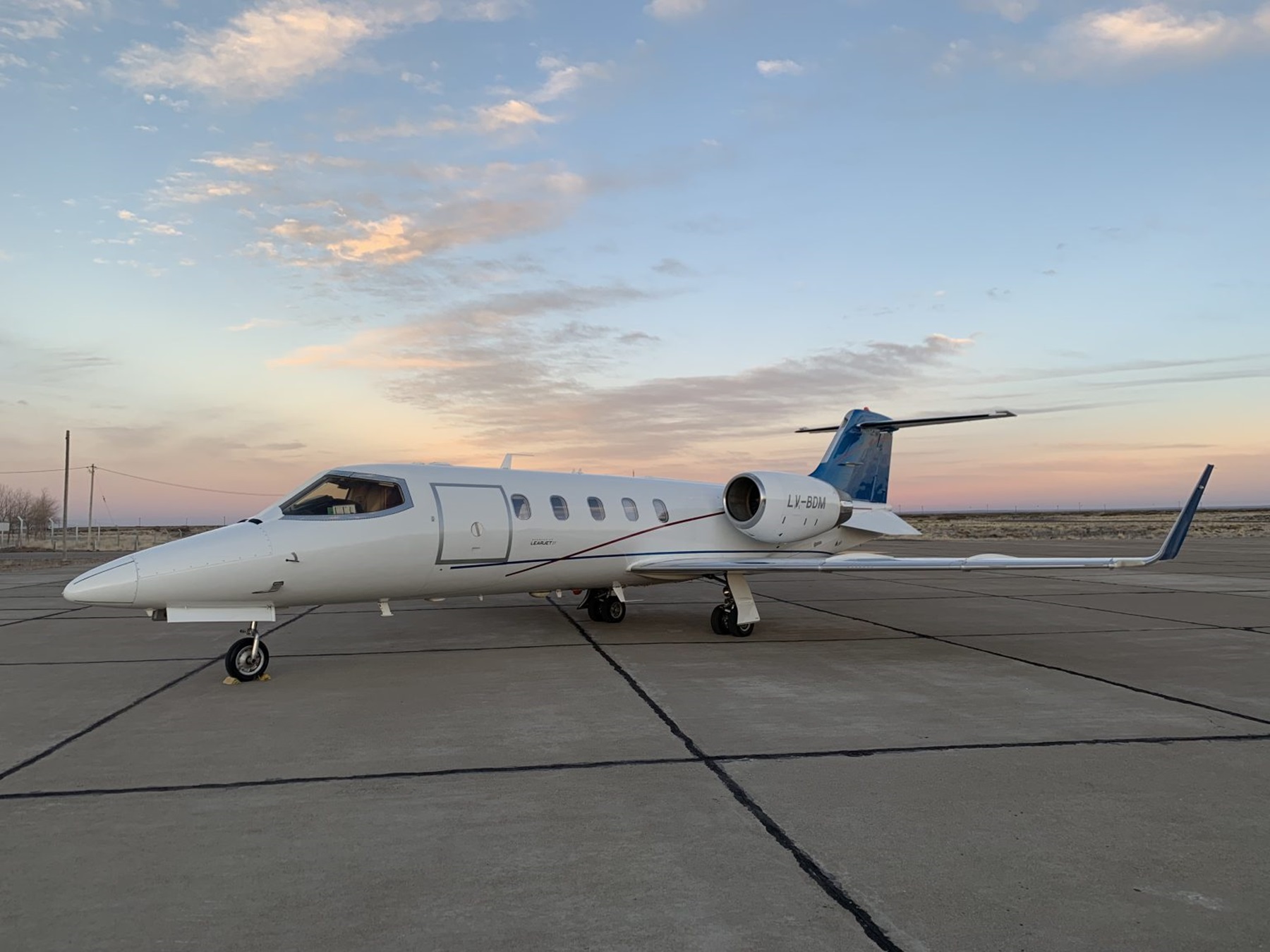 El avión Learjet que adquirió la gestión de Jorge Sapag en 2009. Foto: gentileza.