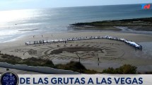 Imagen de Franco Colapinto homenajeado otra vez en Las Grutas: el nuevo e impactante dibujo en la arena