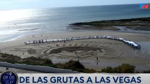 Franco Colapinto homenajeado otra vez en Las Grutas: el nuevo e impactante dibujo en la arena