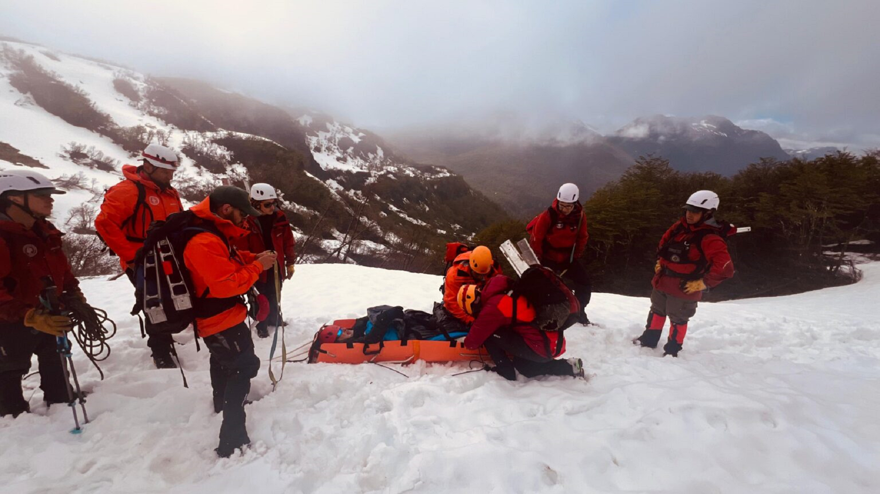 Rescate en el cerro Tronador. Foto: gentileza.