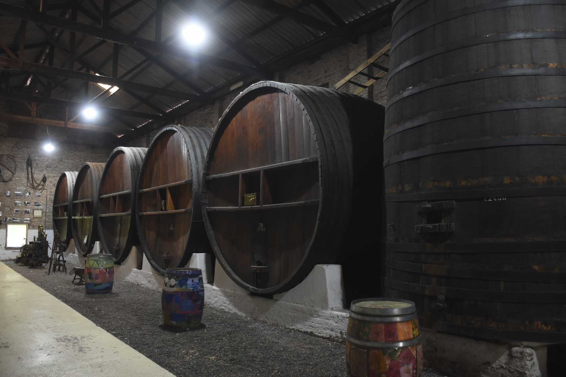 Reliquias preservadas en la bodega "Humberto Canale", lugar donde ejercieron los toneleros, como en toda la región. Foto: Juan Thomes. 