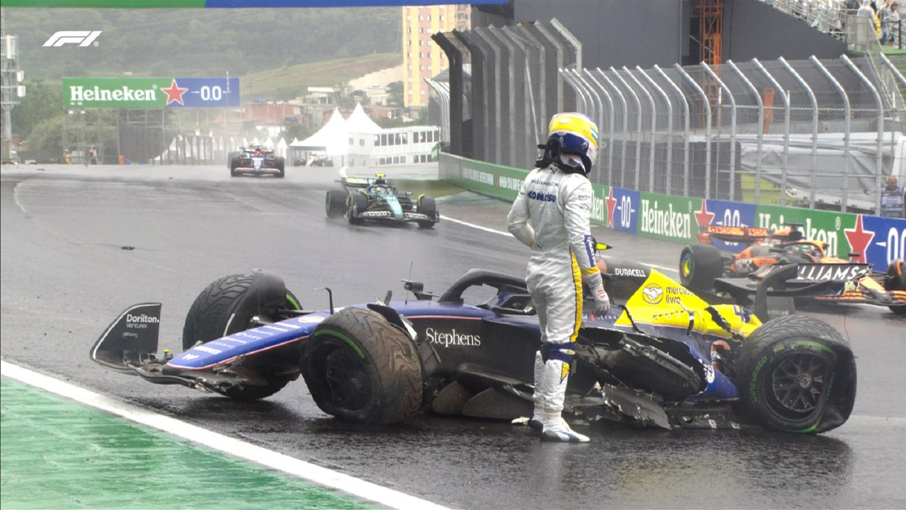 Franco Colapinto abandonó el Gran Premio de Brasil en la vuelta 32. Foto: @F1.