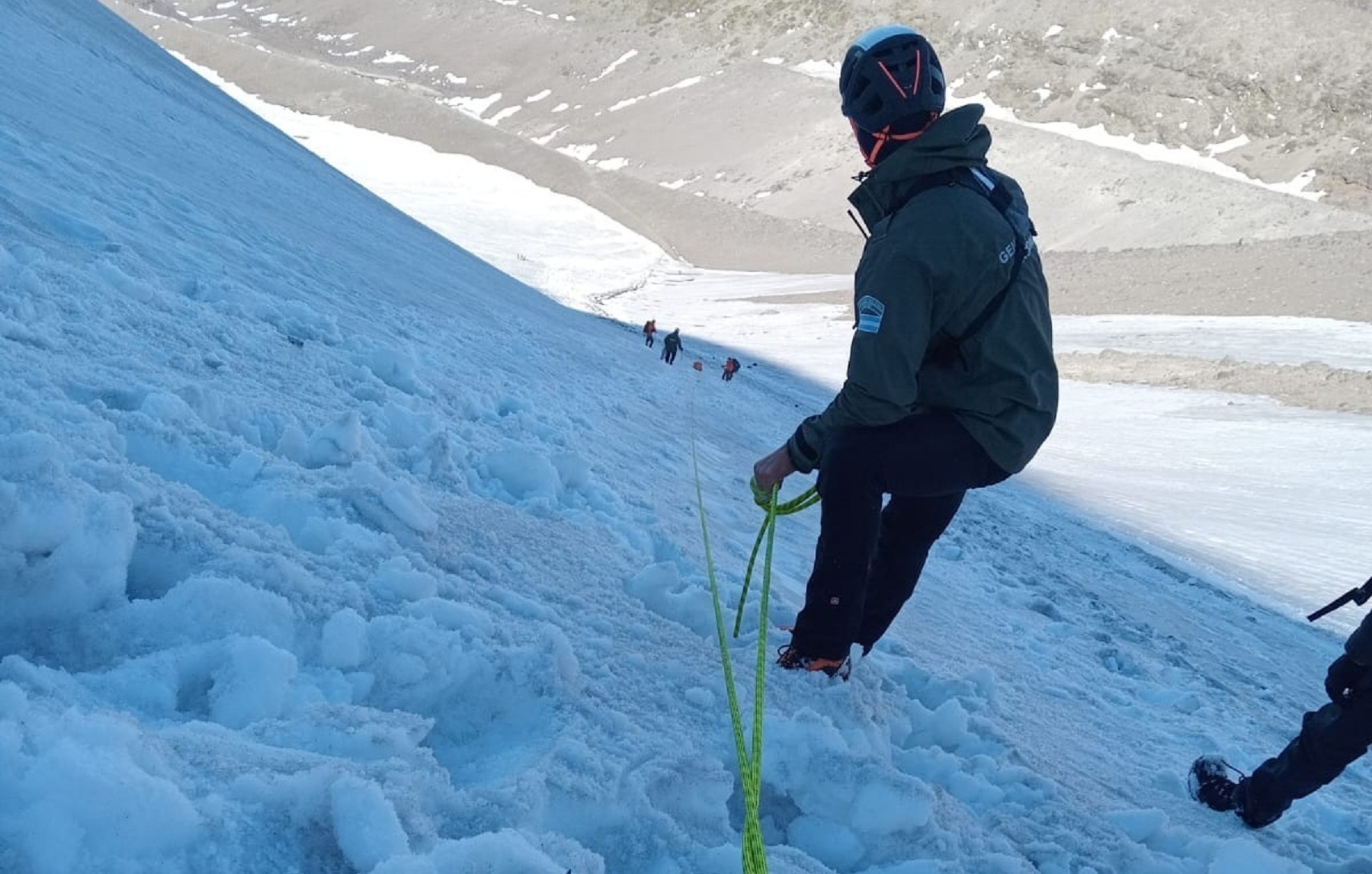 Rescate en las alturas del volcán Lanín. Foto: gentileza parque nacional. 