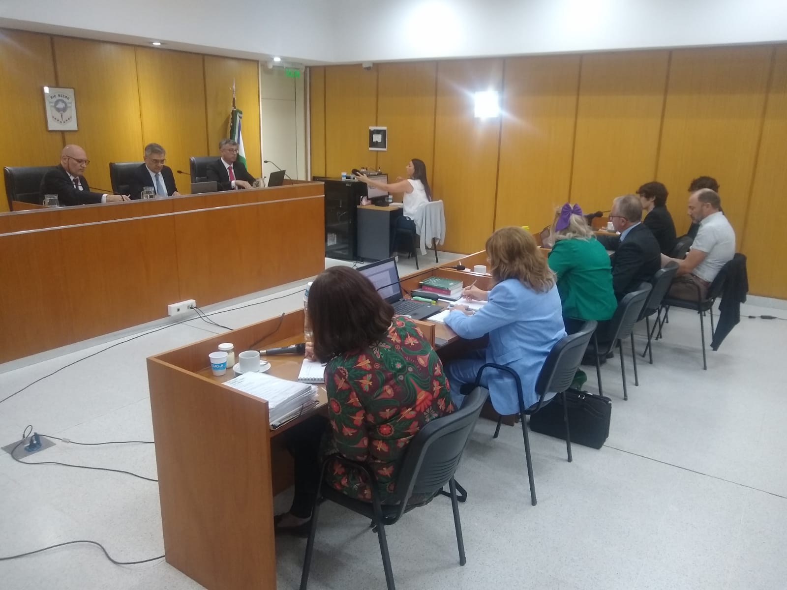 El conductor de televisión durante la audiencia que se está llevando a cabo en Roca este viernes. (Foto: Alejandro Carnevale)