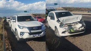 Choque y demoras para acceder a Neuquén desde Ruta 7: una camioneta de la Legislatura involucrada